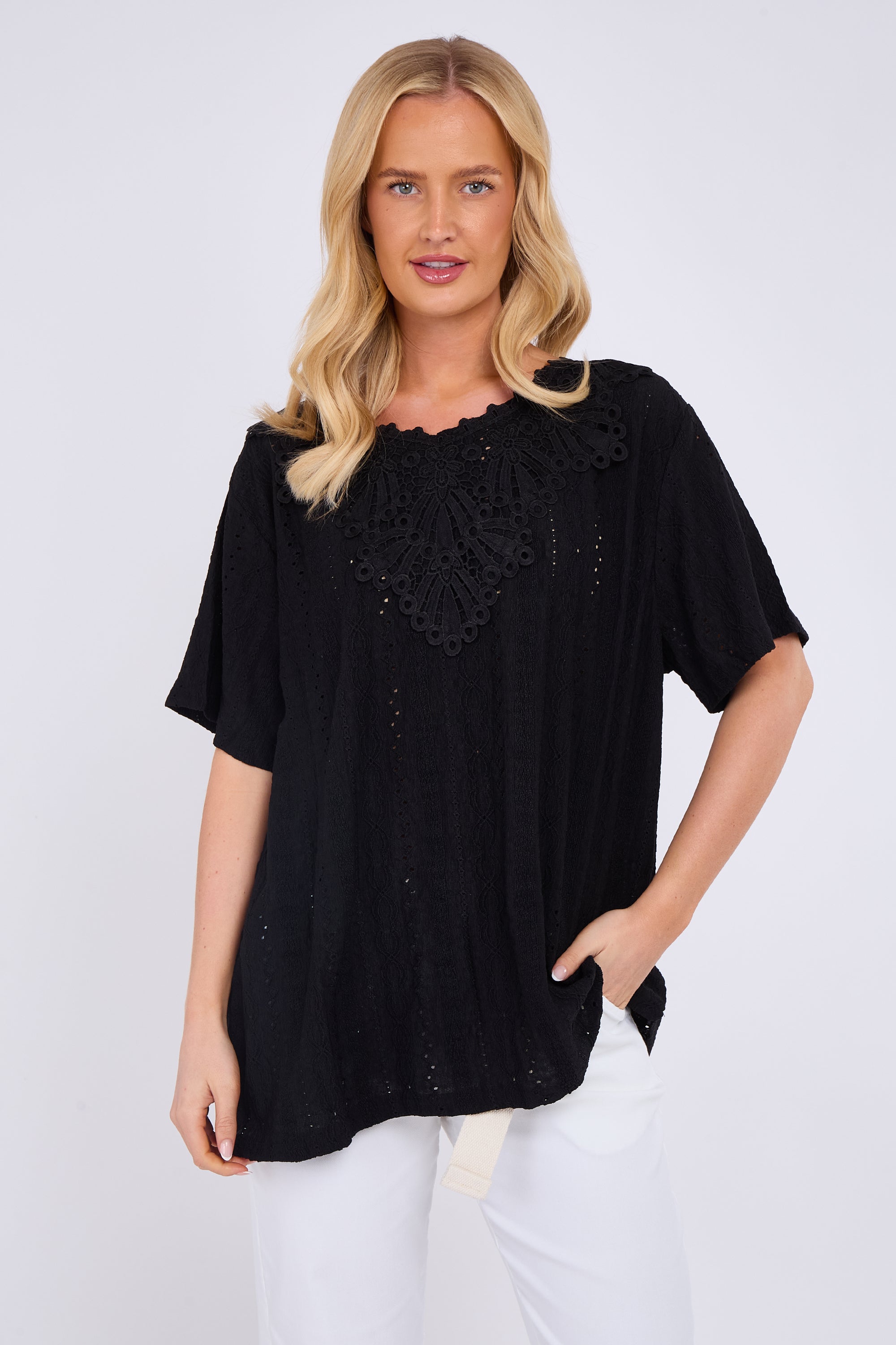 Broderie Lace Panel Top