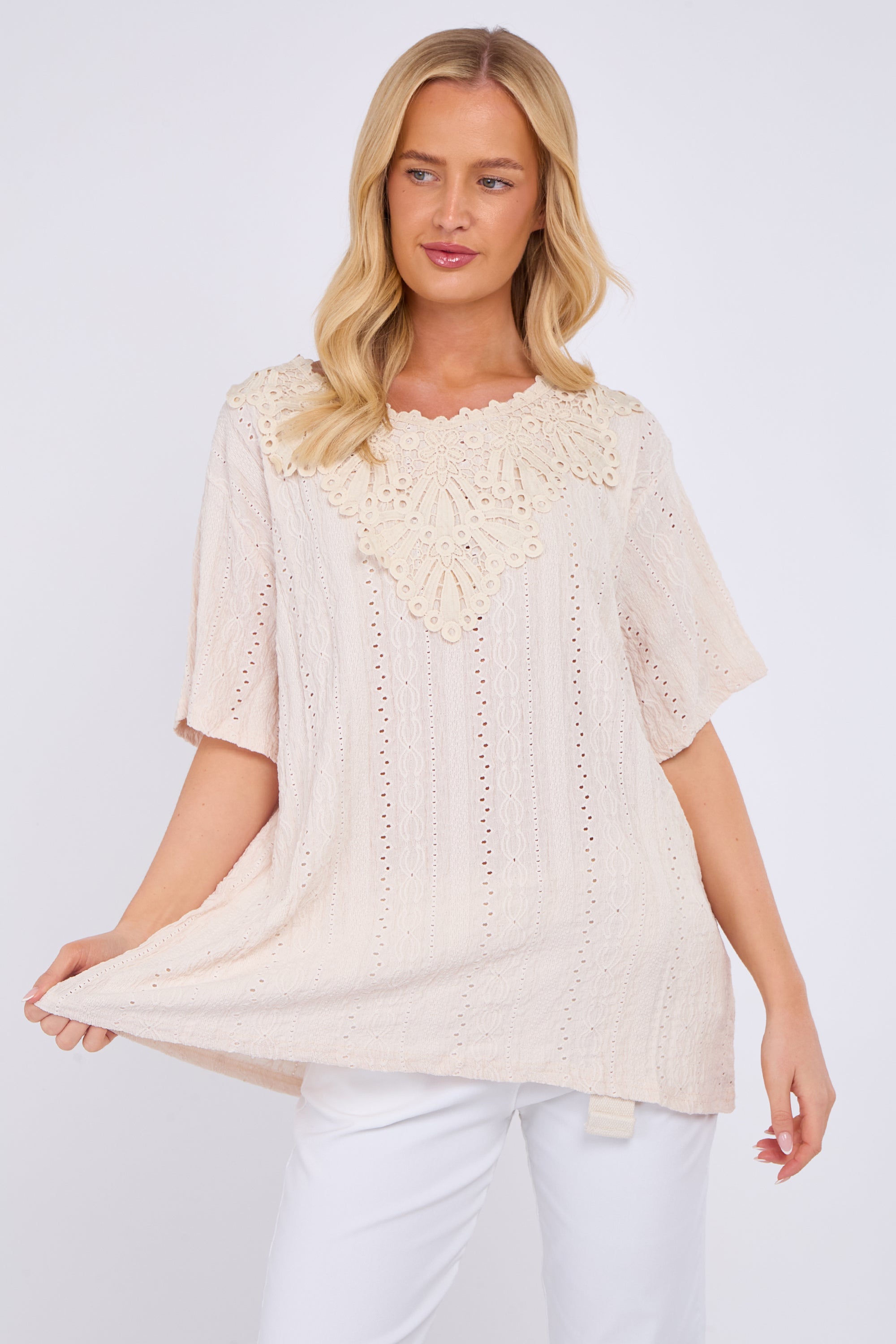 Broderie Lace Panel Top