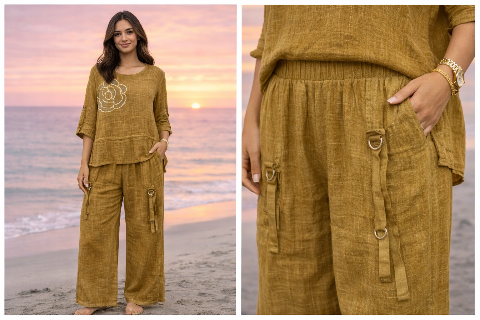 Rose Appliqué Cargo Co-ord Set
