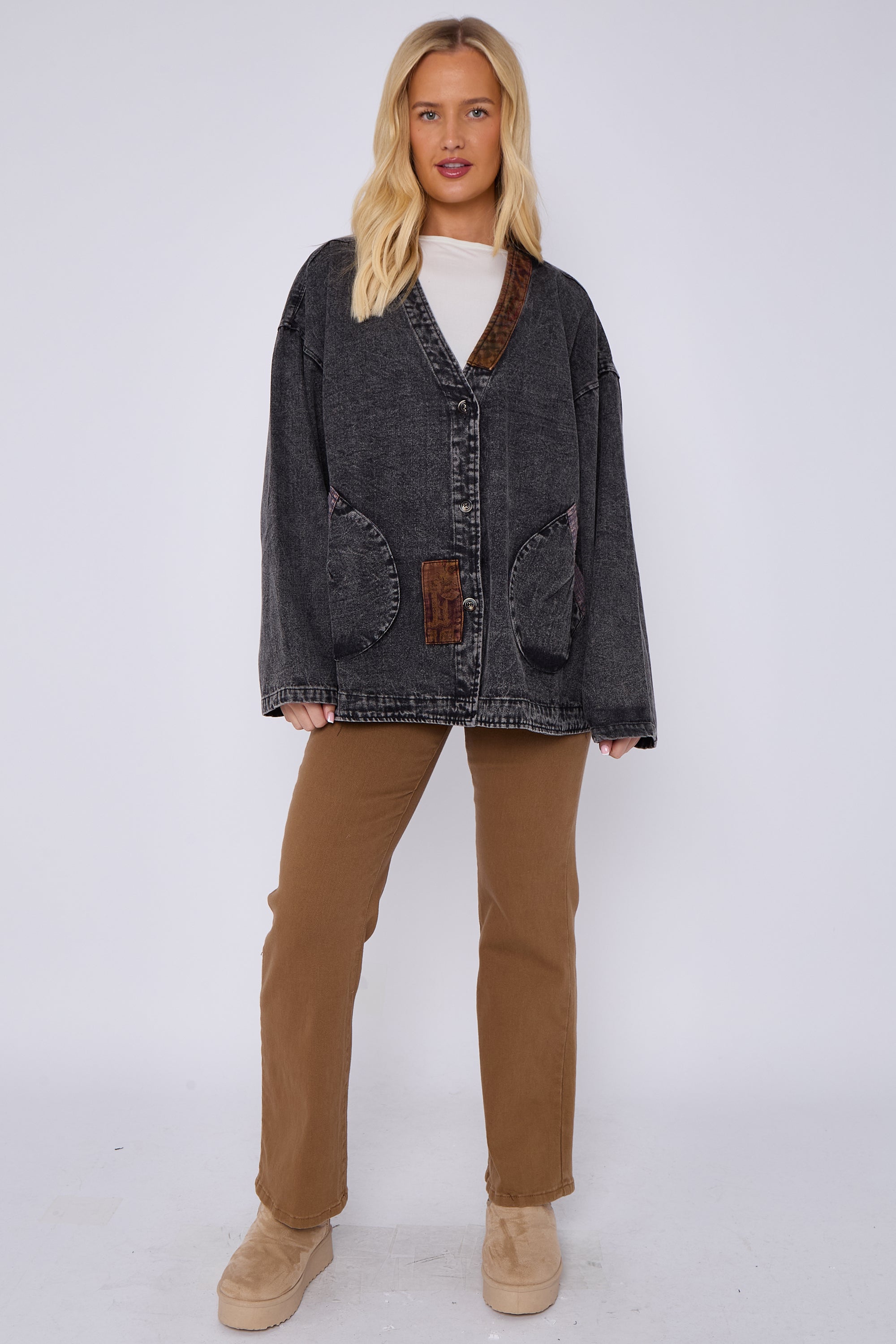 Denim Patch Detail Jacket