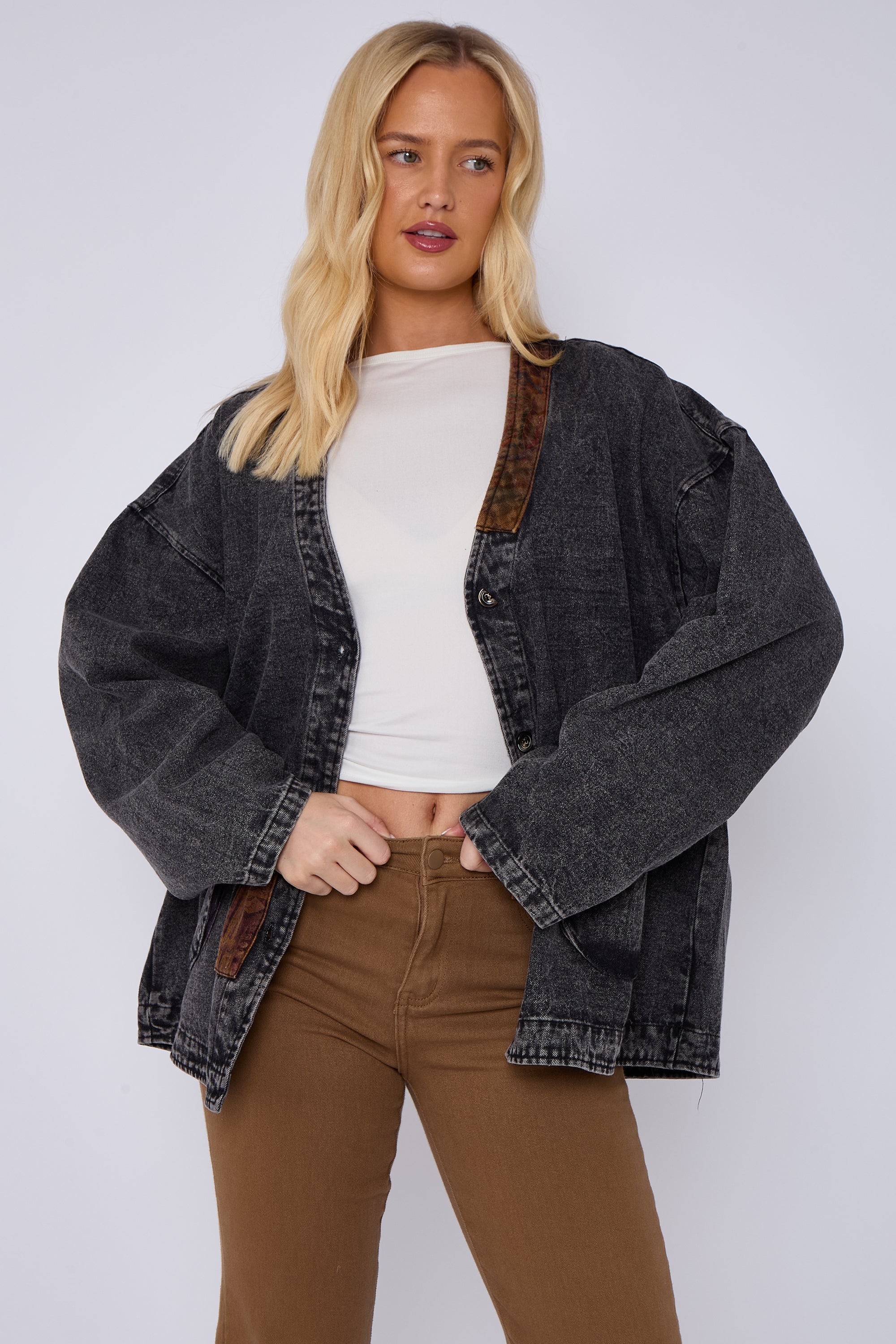 Denim Patch Detail Jacket