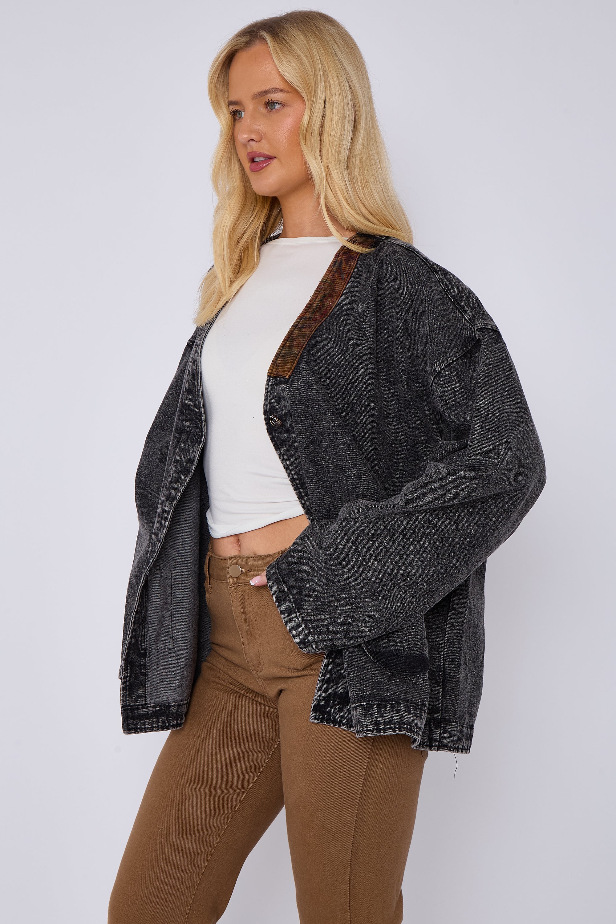 Denim Patch Detail Jacket