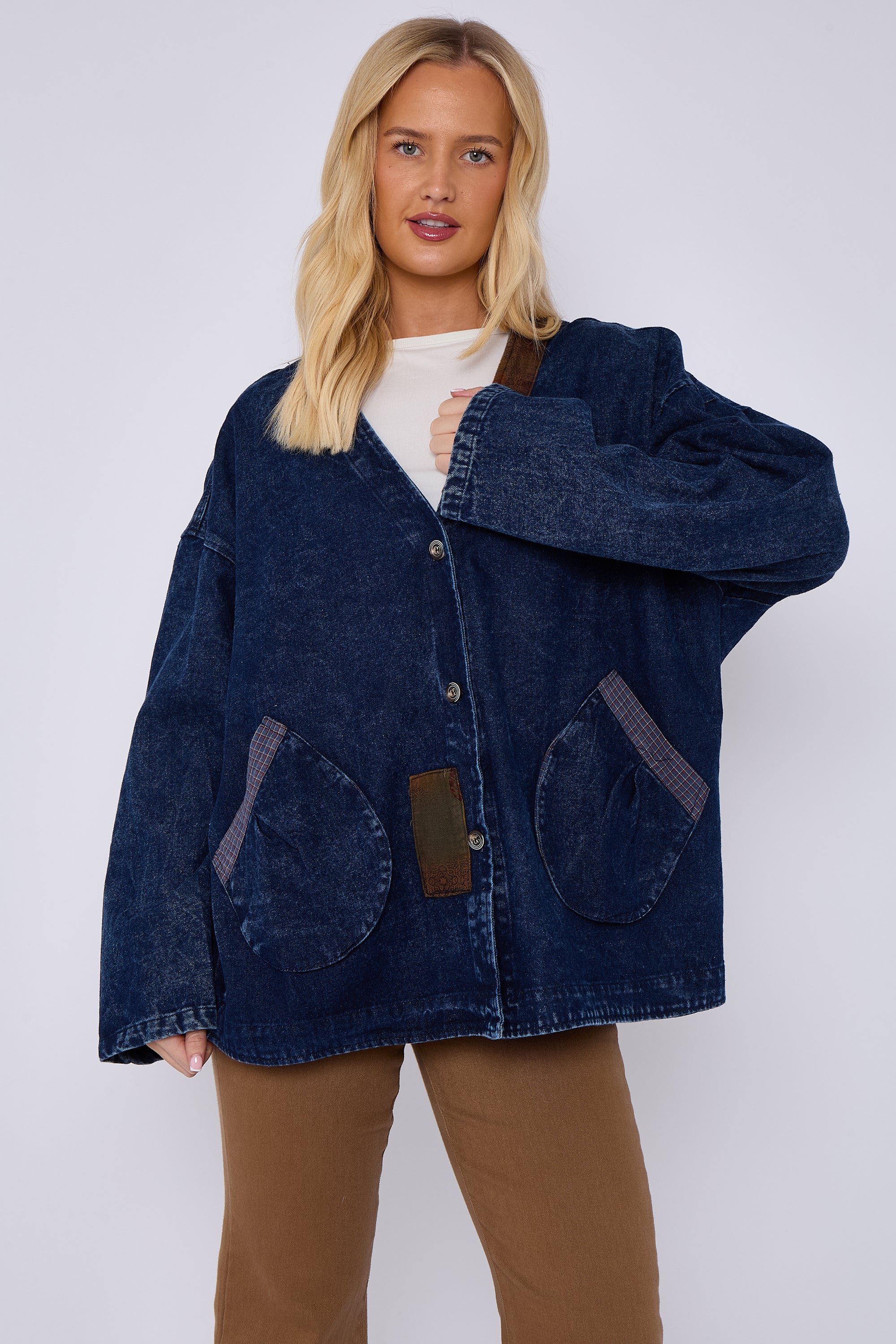 Denim Patch Detail Jacket