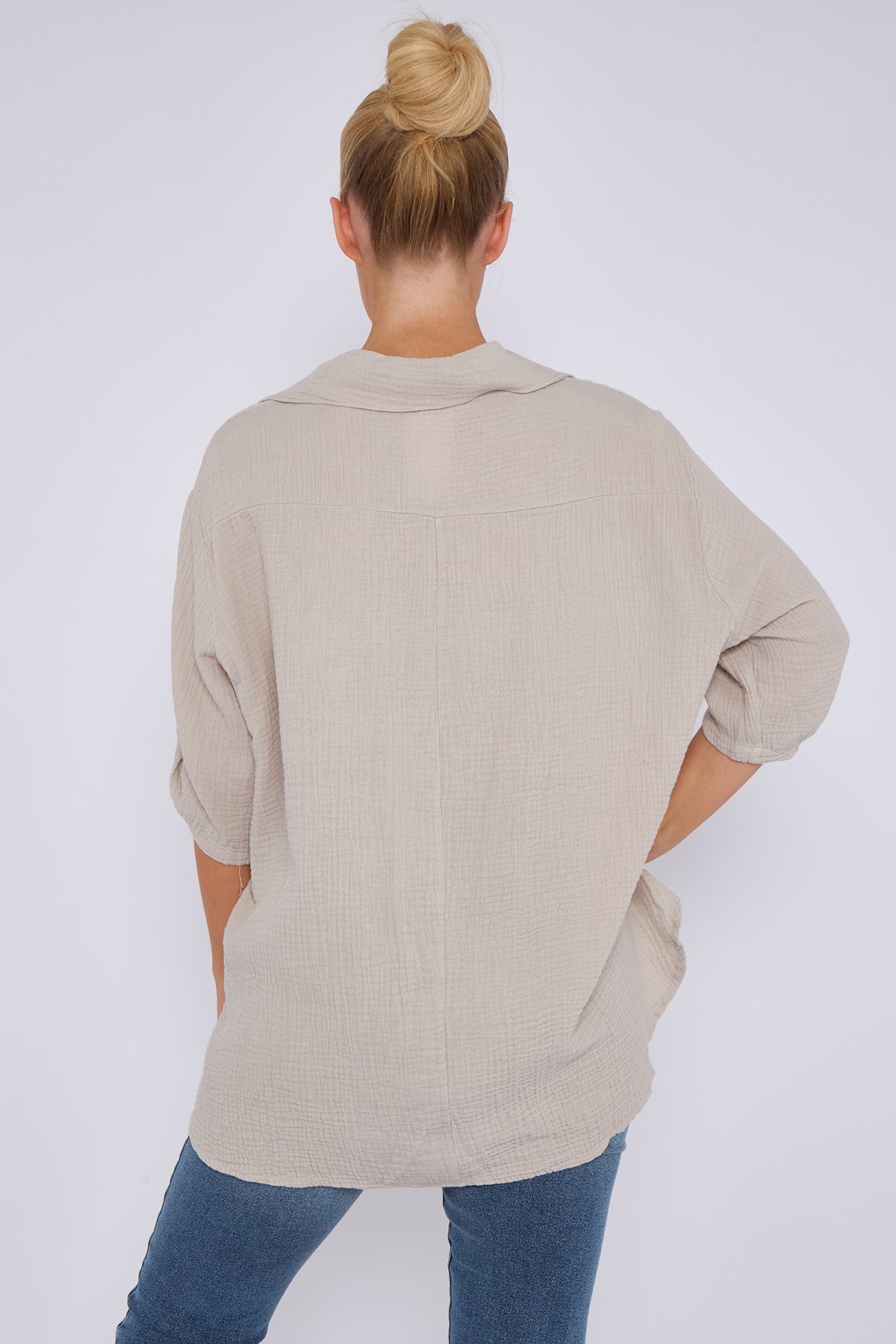 Broderie Panel Oversized Shirt