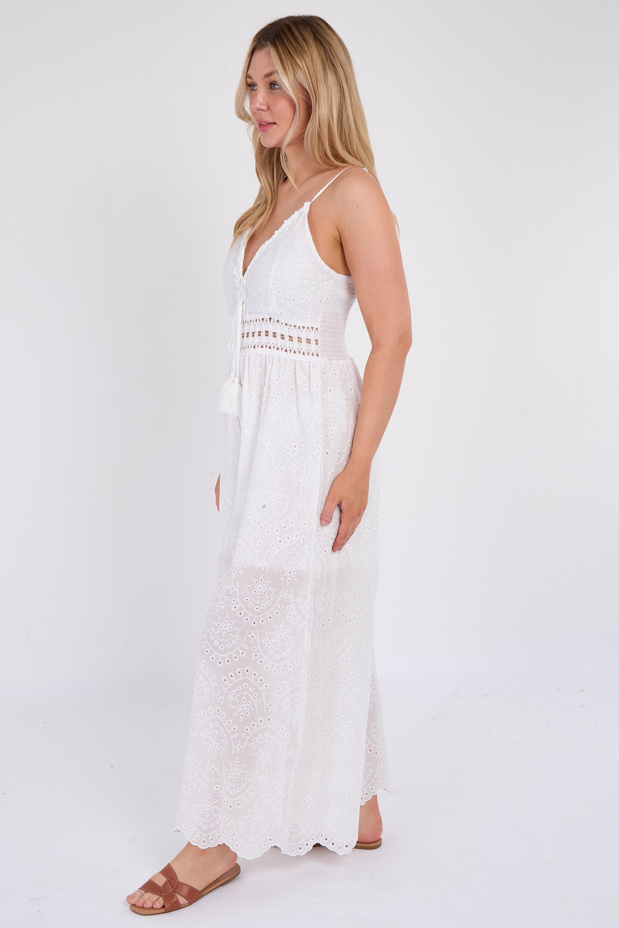 Broderie Lace Wide Leg Jumpsuit