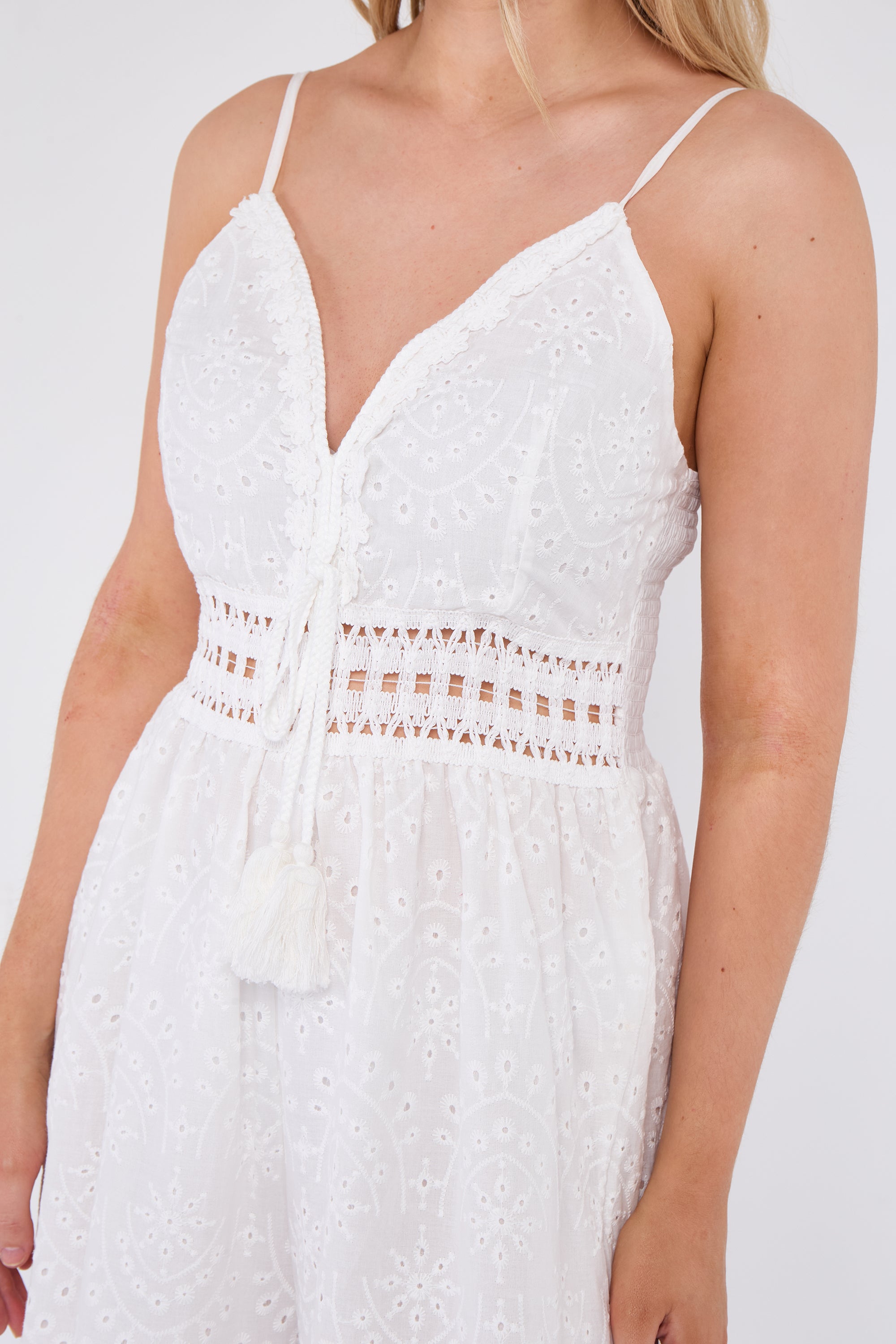 Broderie Lace Wide Leg Jumpsuit