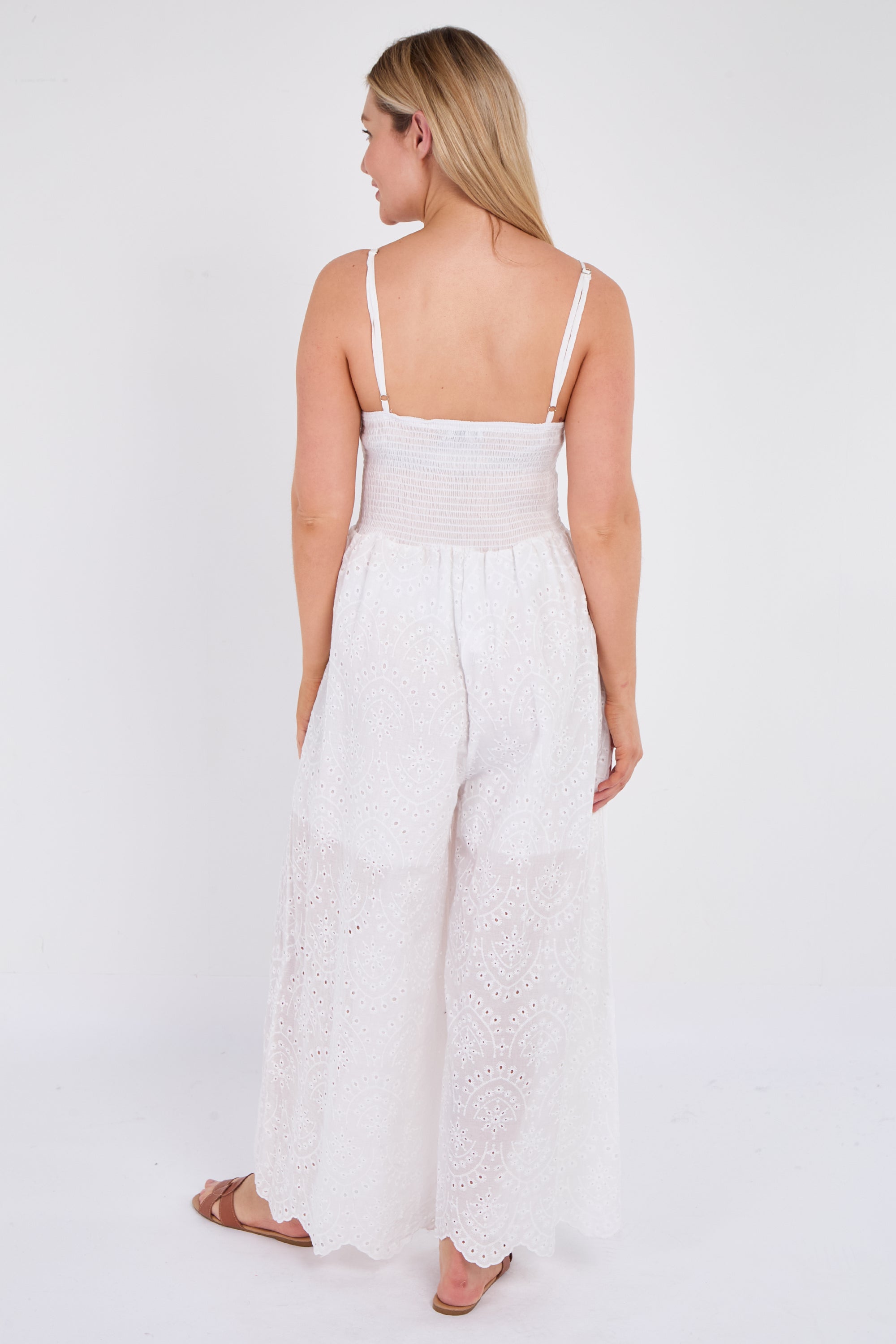 Broderie Lace Wide Leg Jumpsuit