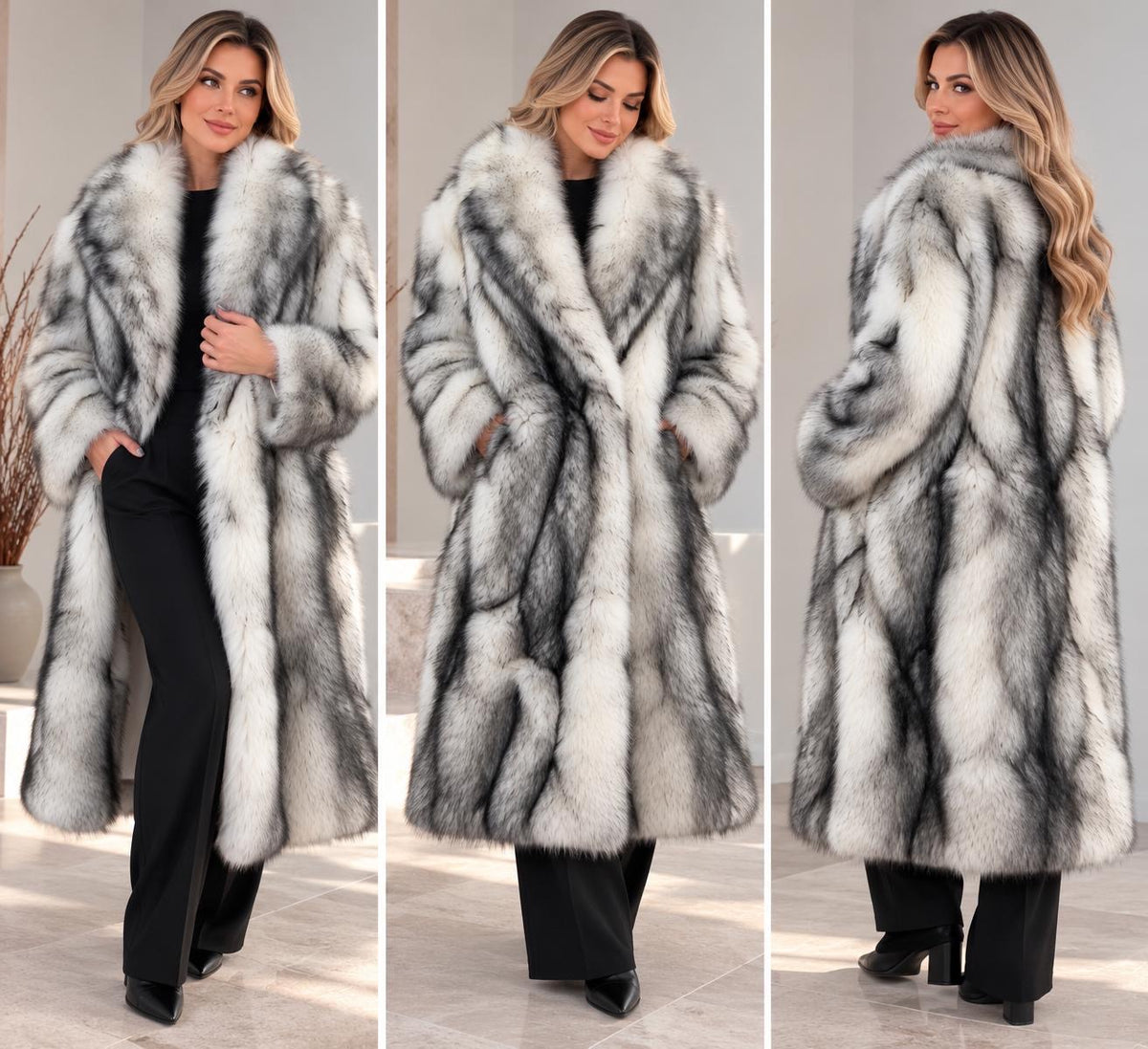 Statement Longline Fur Coat