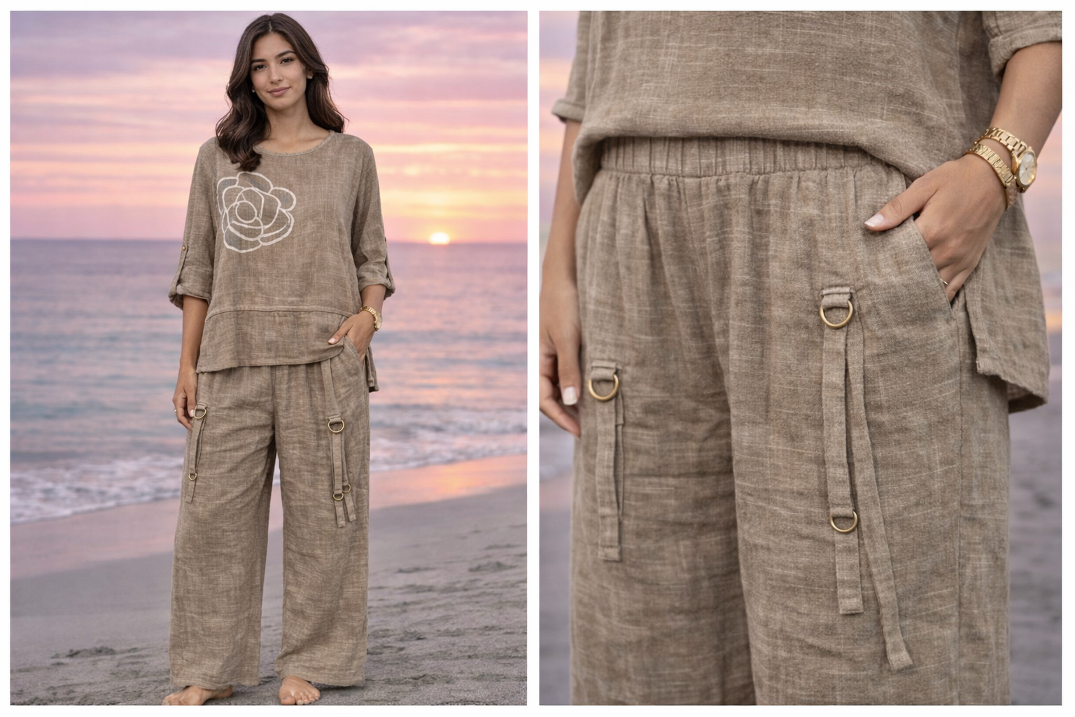 Rose Appliqué Cargo Co-ord Set