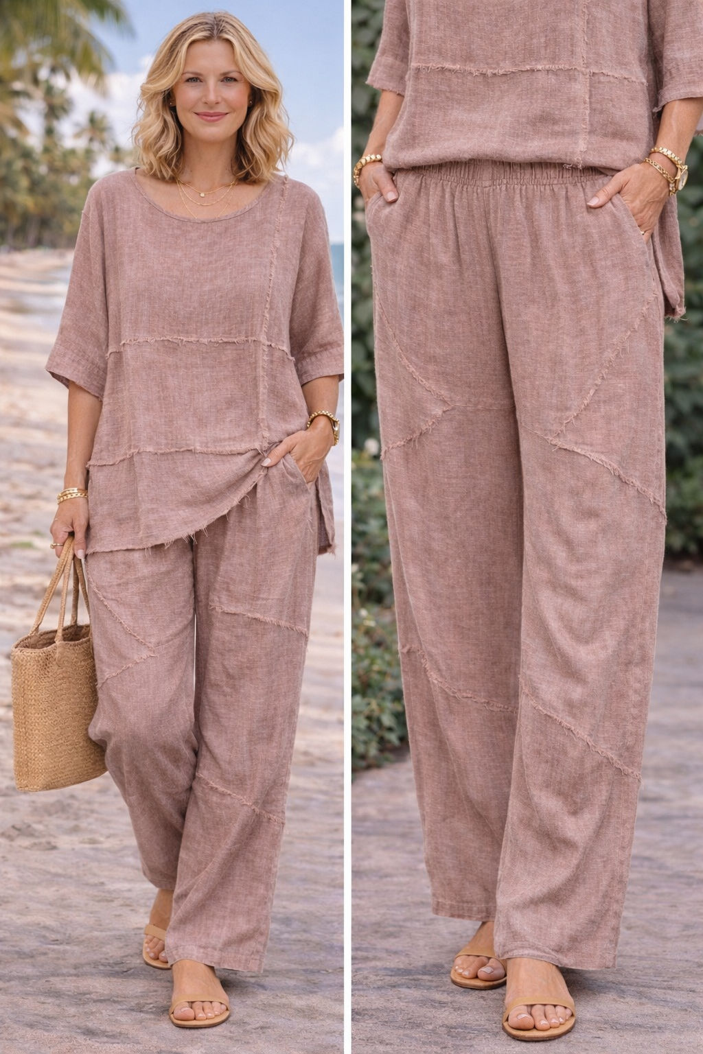 Frayed Edge Cotton Co-ord Set