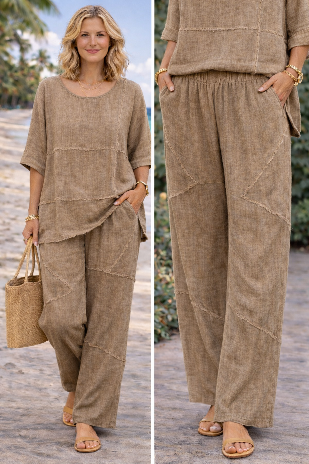 Frayed Edge Cotton Co-ord Set