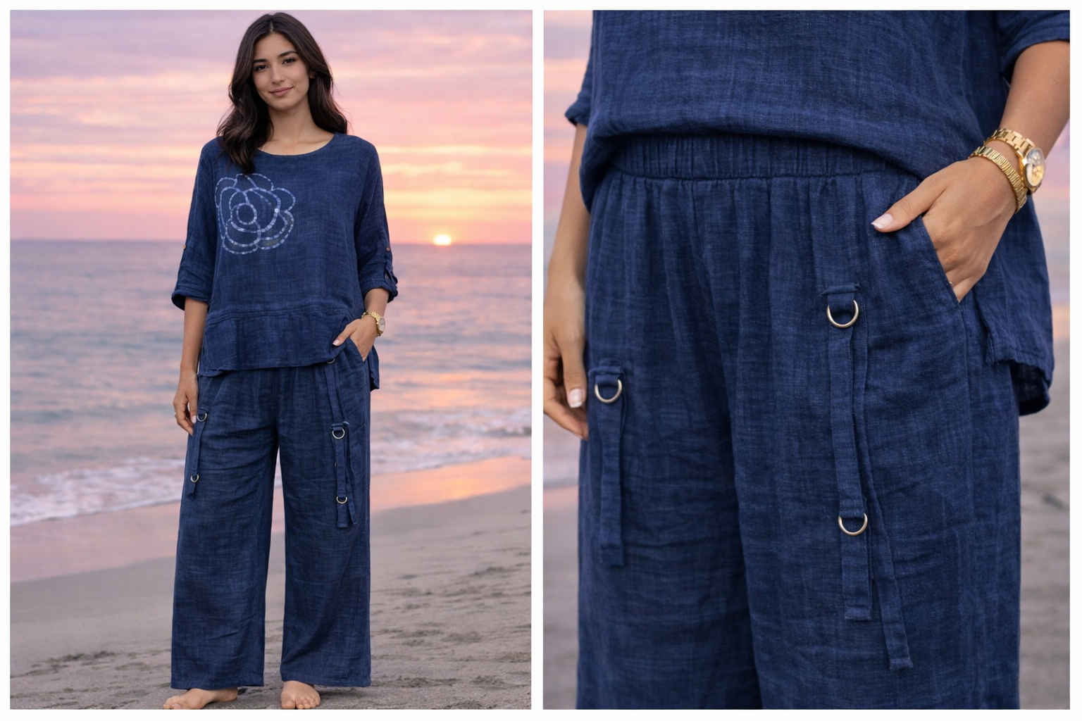 Rose Appliqué Cargo Co-ord Set