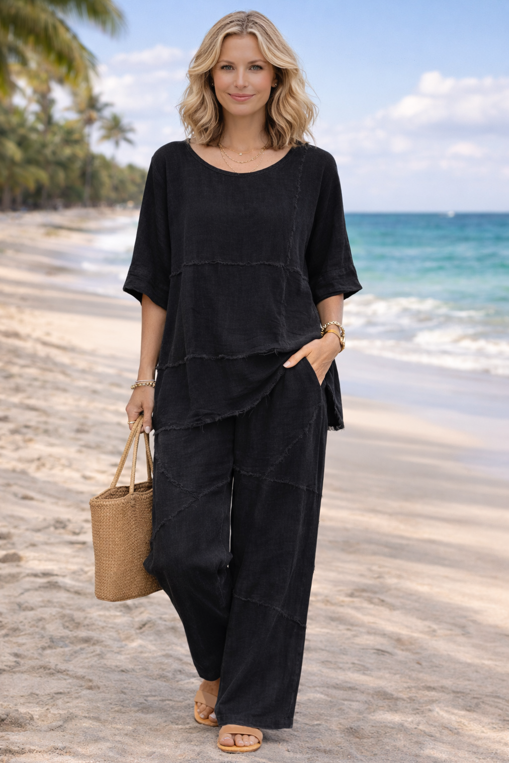 Frayed Edge Cotton Co-ord Set