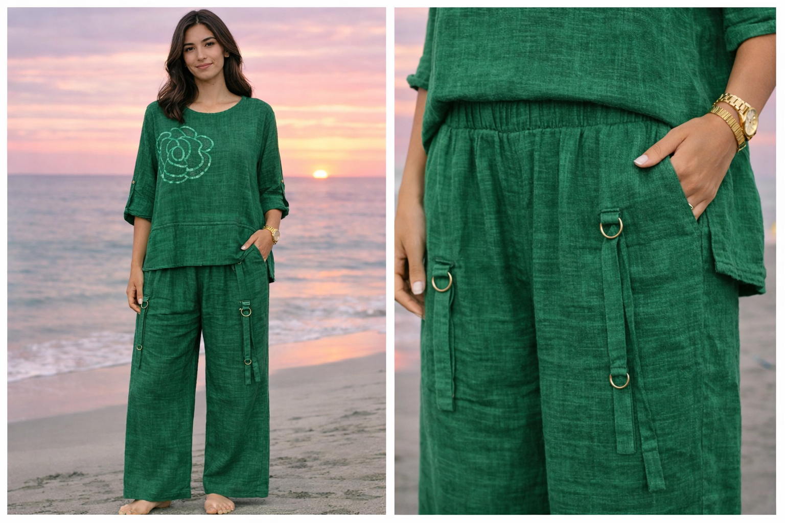 Rose Appliqué Cargo Co-ord Set
