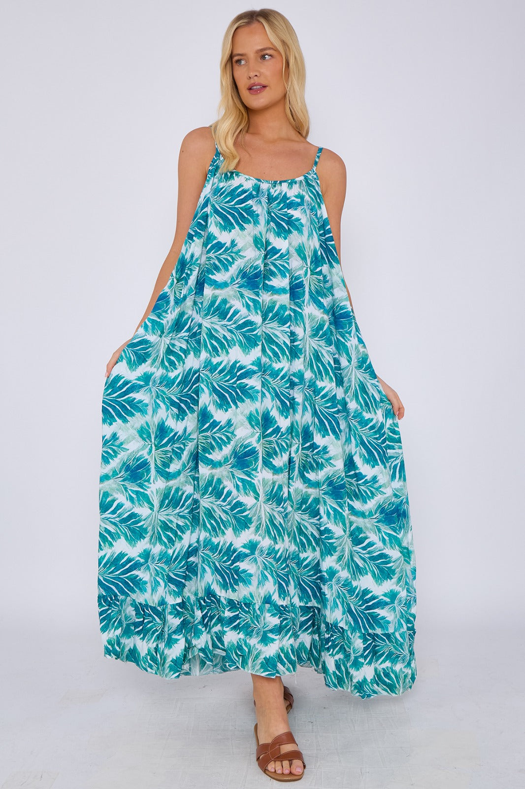 Tropical Palm Maxi Dress