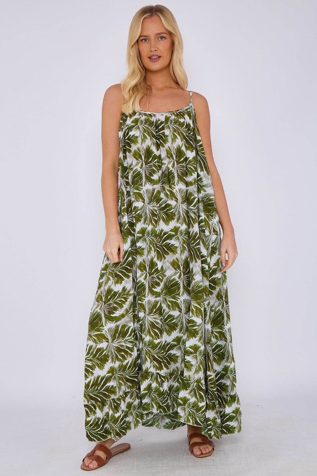 Tropical Palm Maxi Dress
