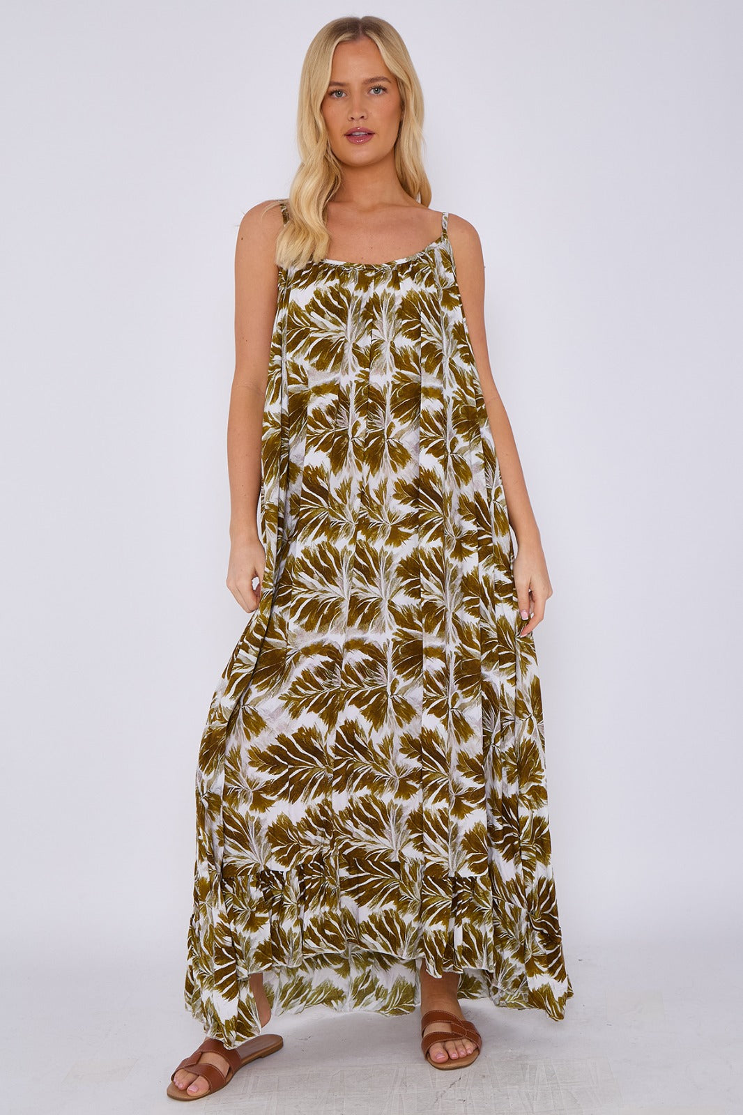 Tropical Palm Maxi Dress