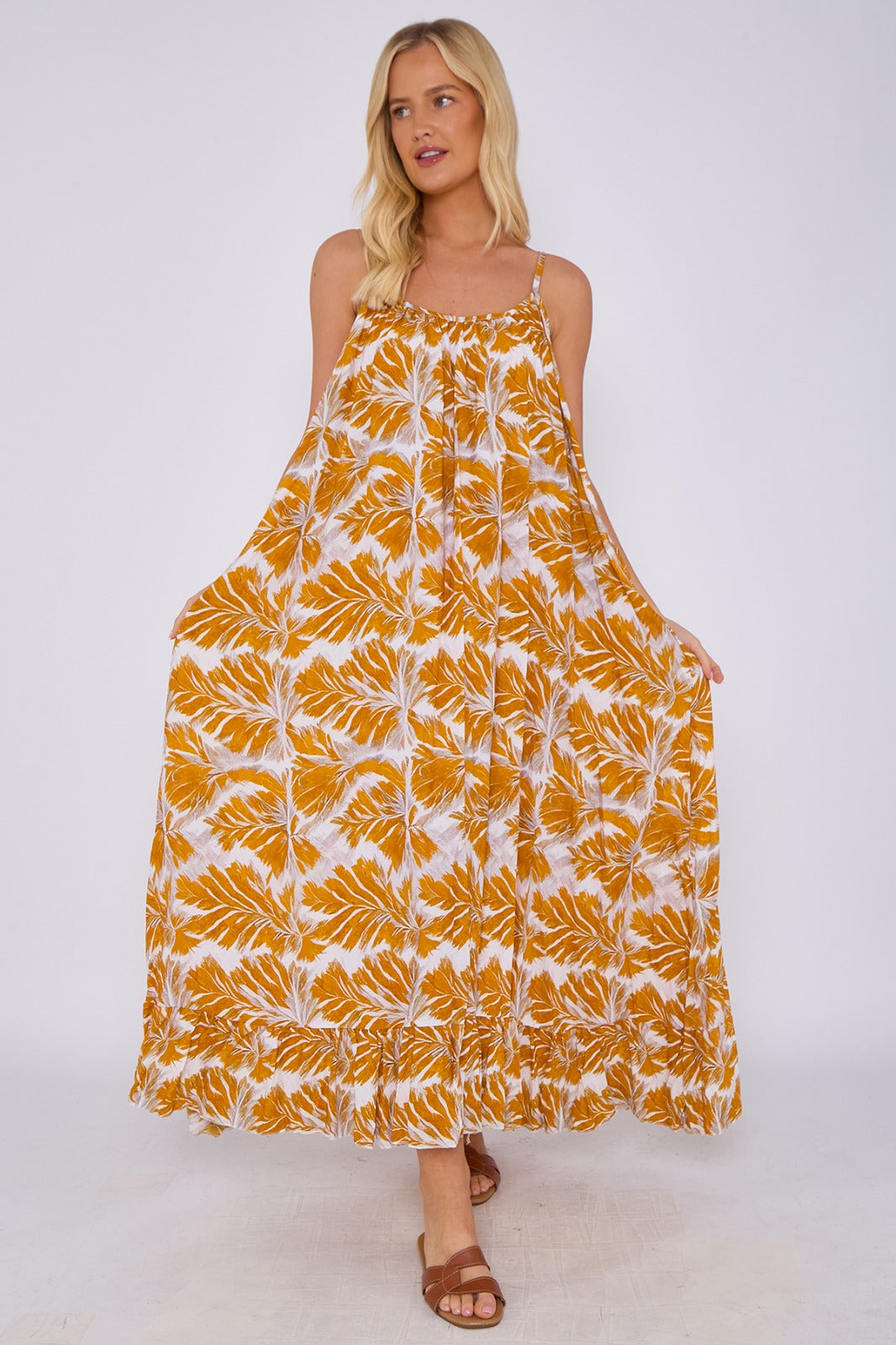 Tropical Palm Maxi Dress