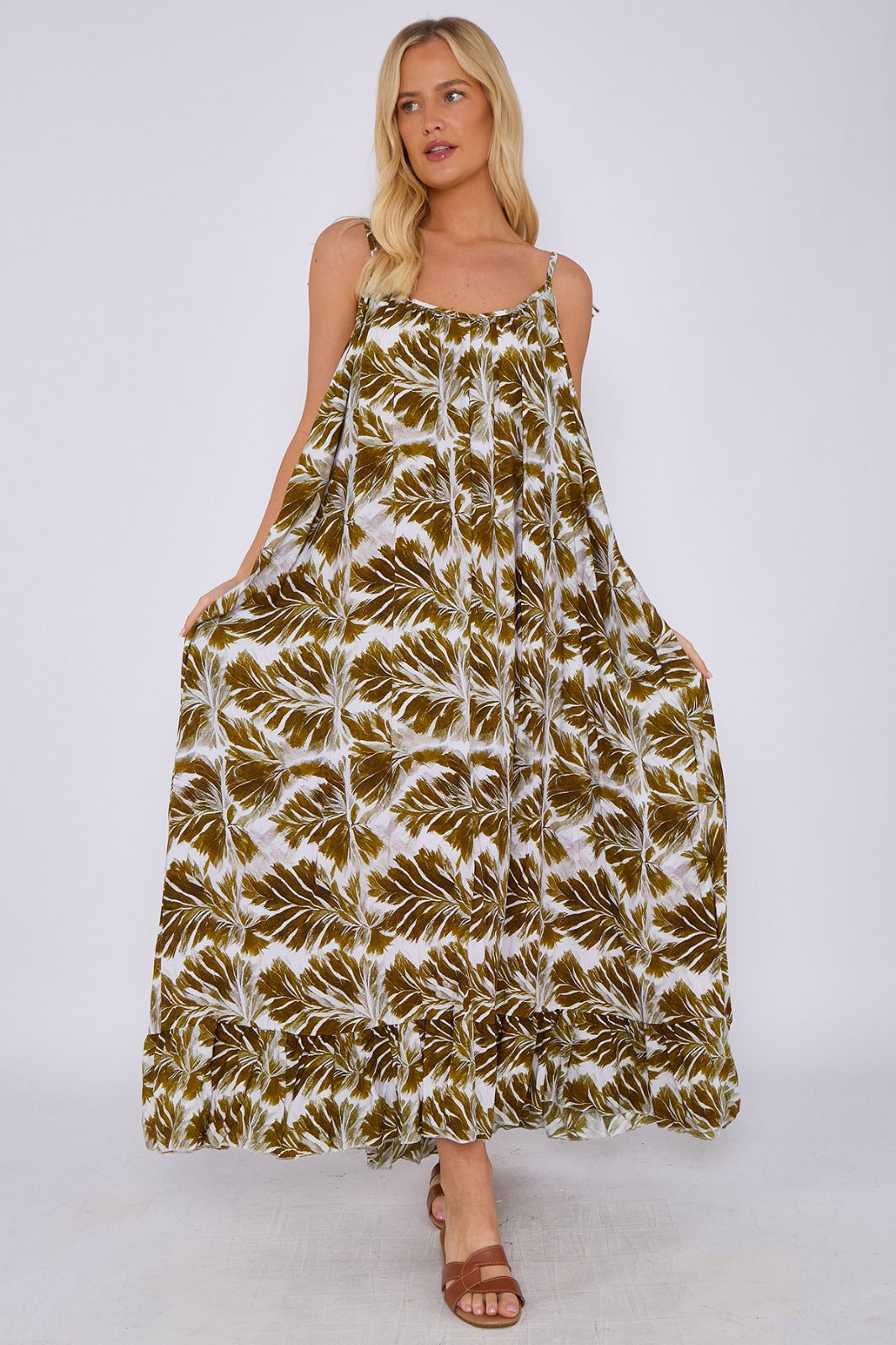 Tropical Palm Maxi Dress