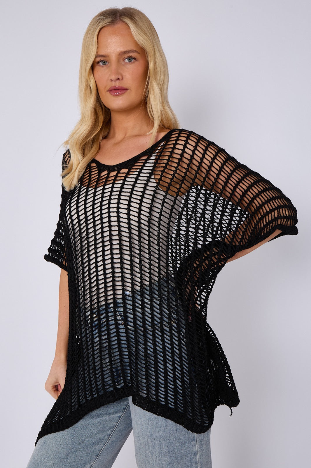 Knitted crochet beach cover-up