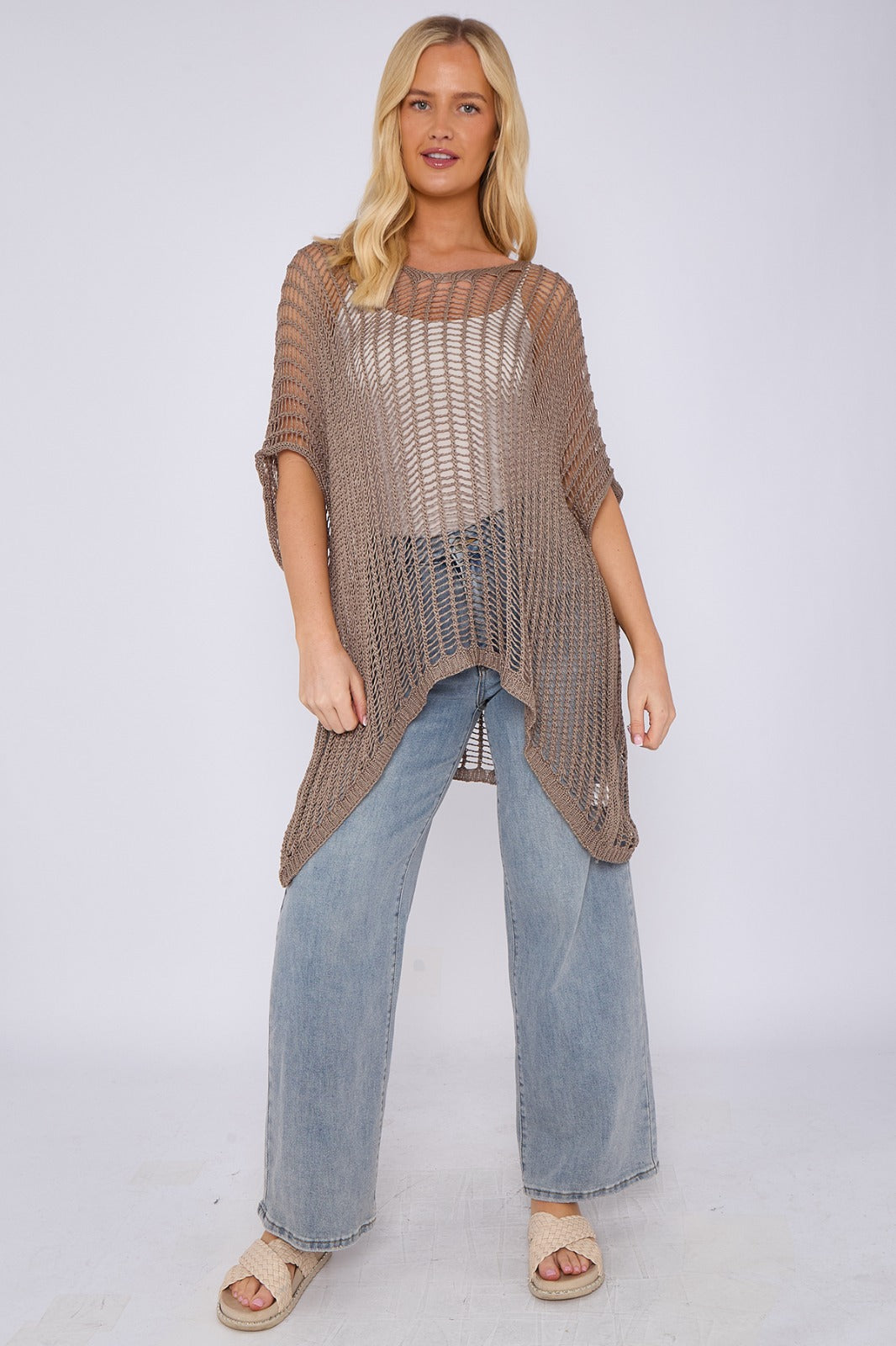 Knitted crochet beach cover-up