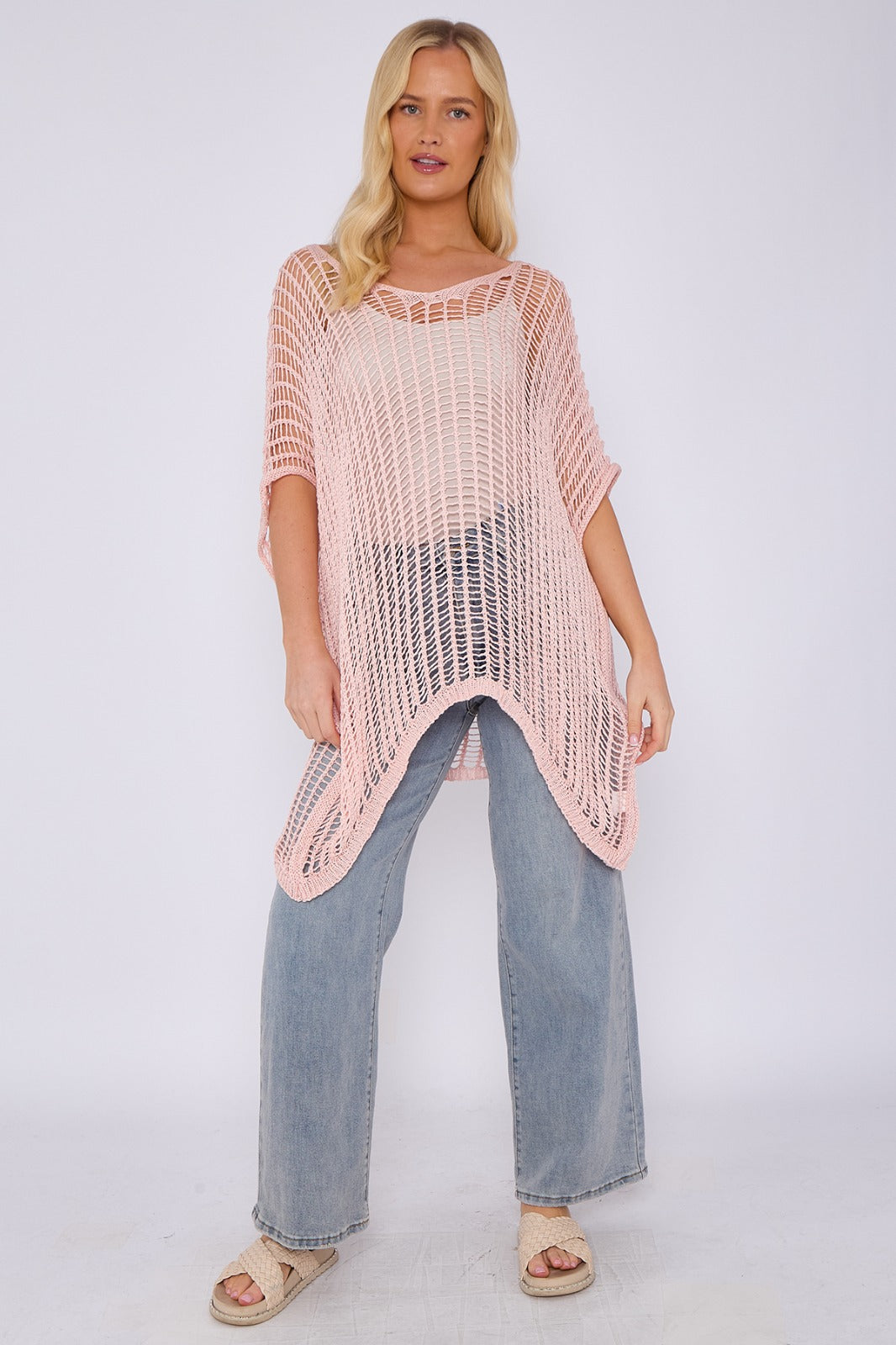 Knitted crochet beach cover-up