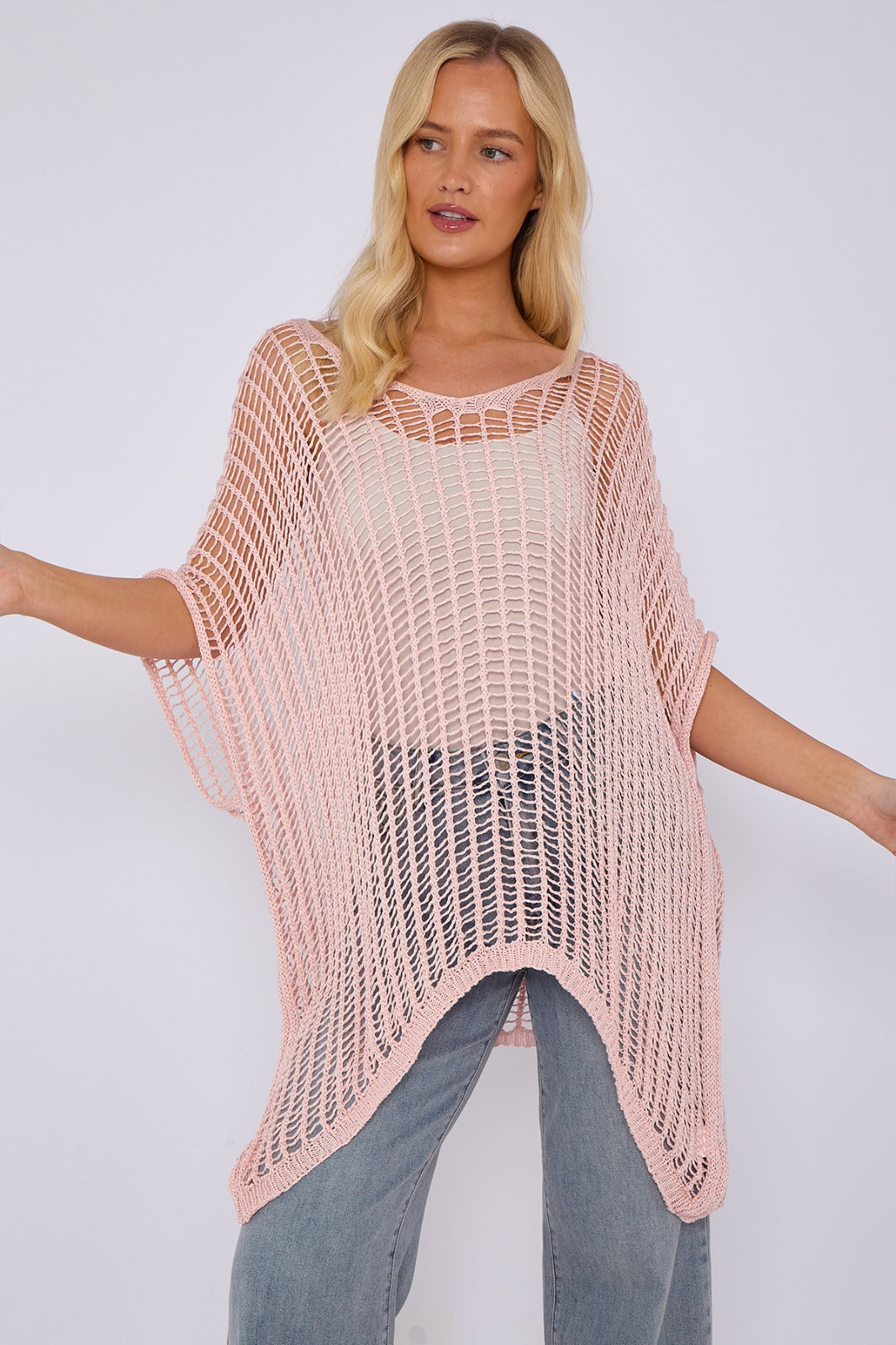 Knitted crochet beach cover-up