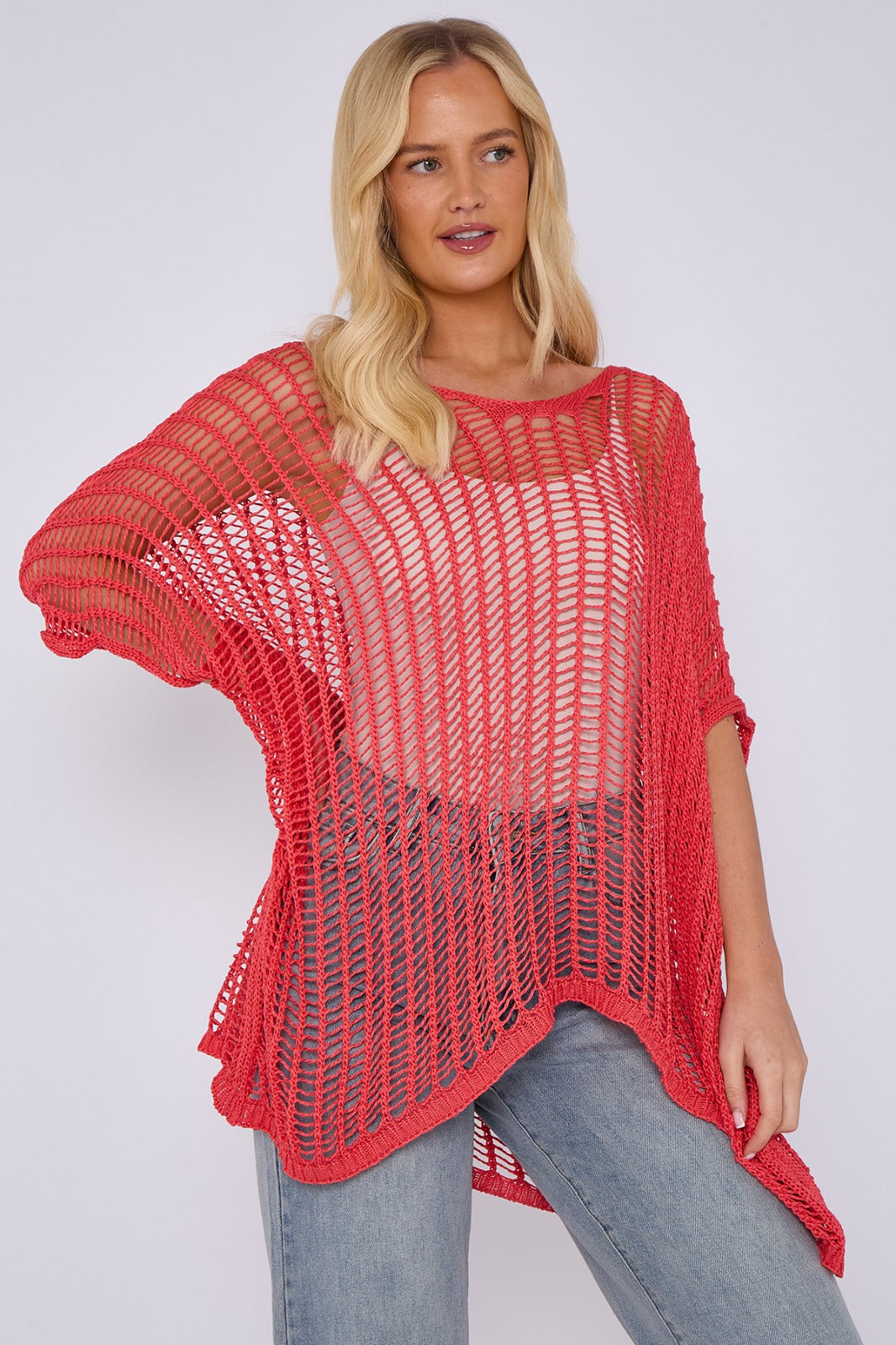 Knitted crochet beach cover-up