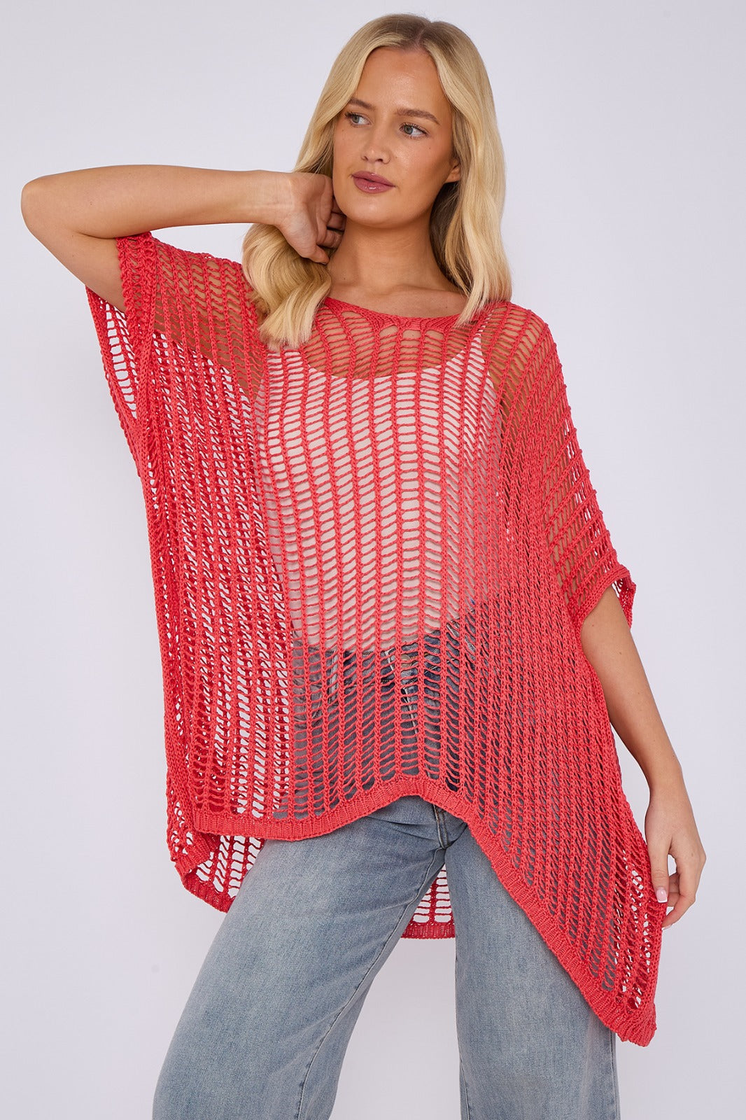 Knitted crochet beach cover-up
