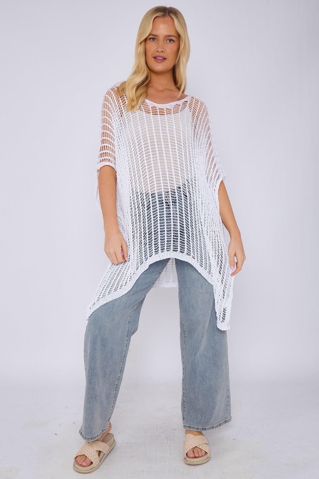 Knitted crochet beach cover-up