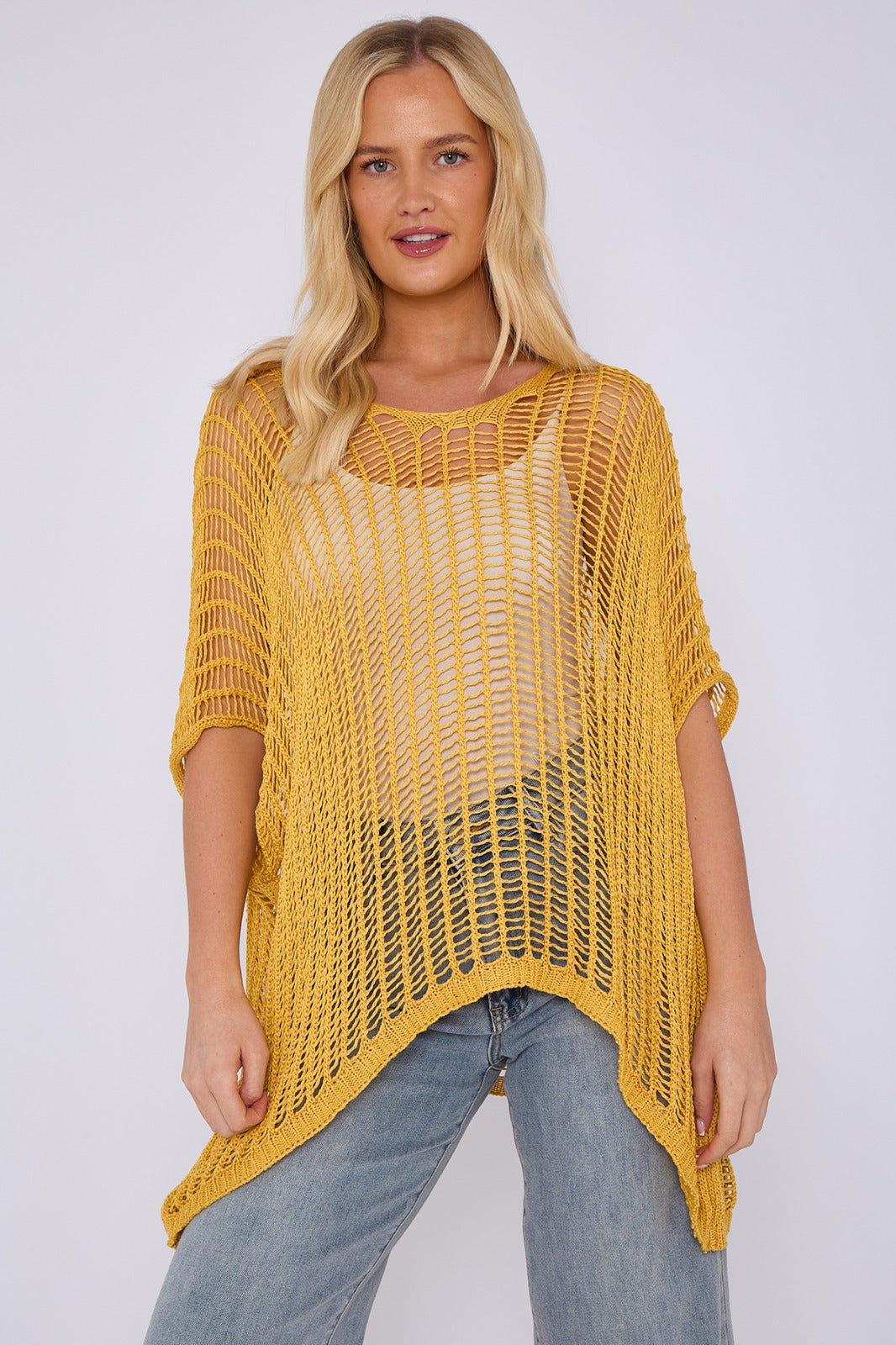 Knitted crochet beach cover-up
