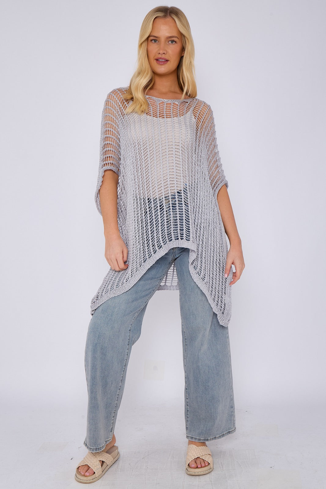 Knitted crochet beach cover-up