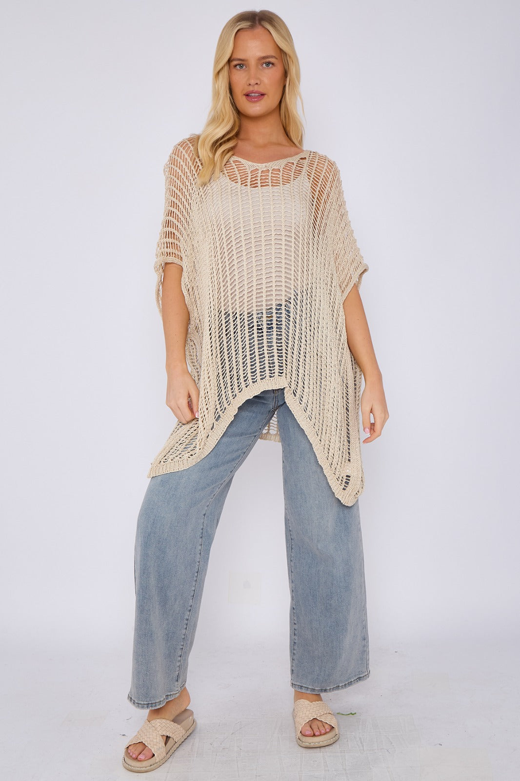 Knitted crochet beach cover-up