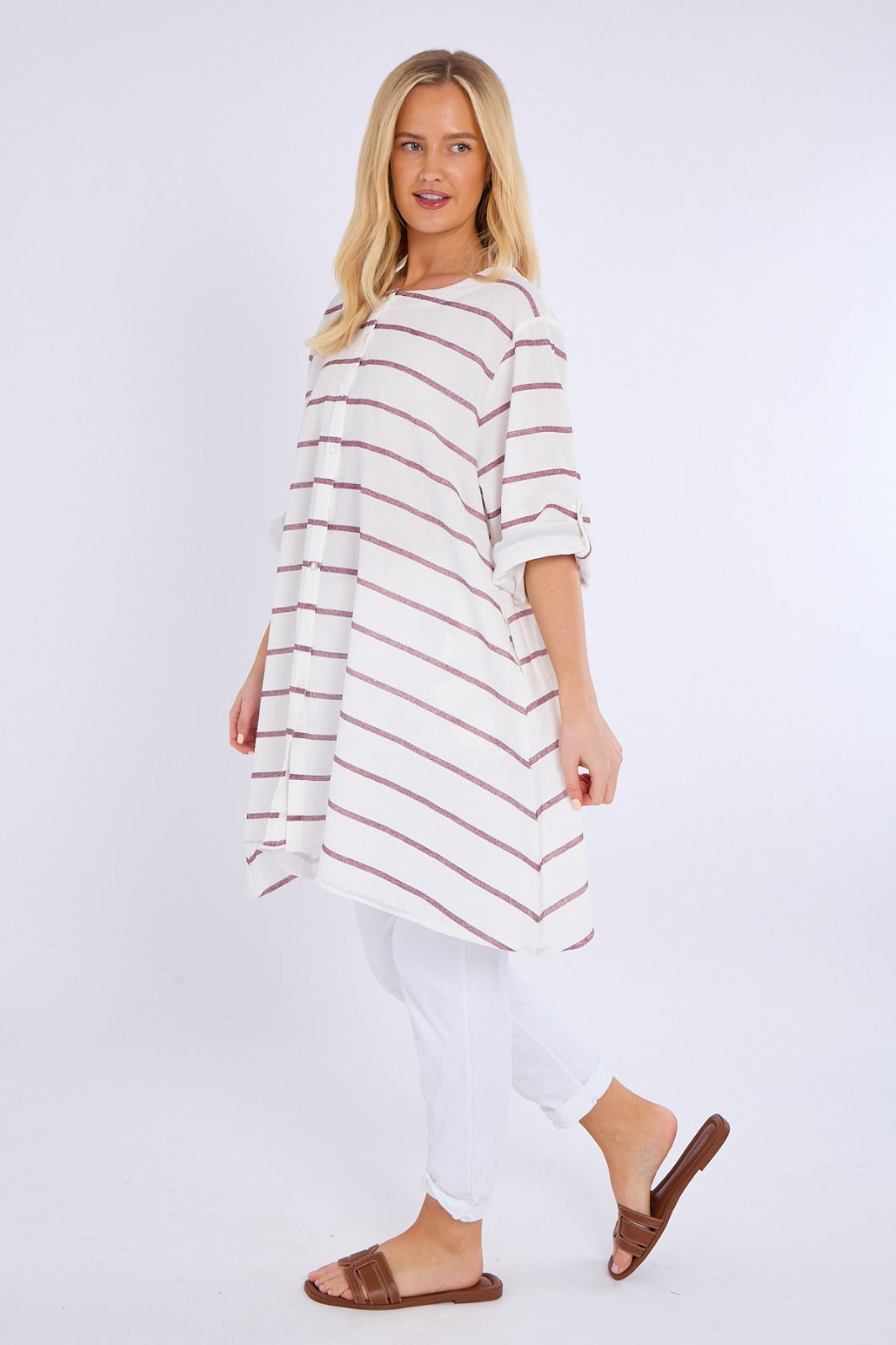 Multi-Stripe Oversized Tunic