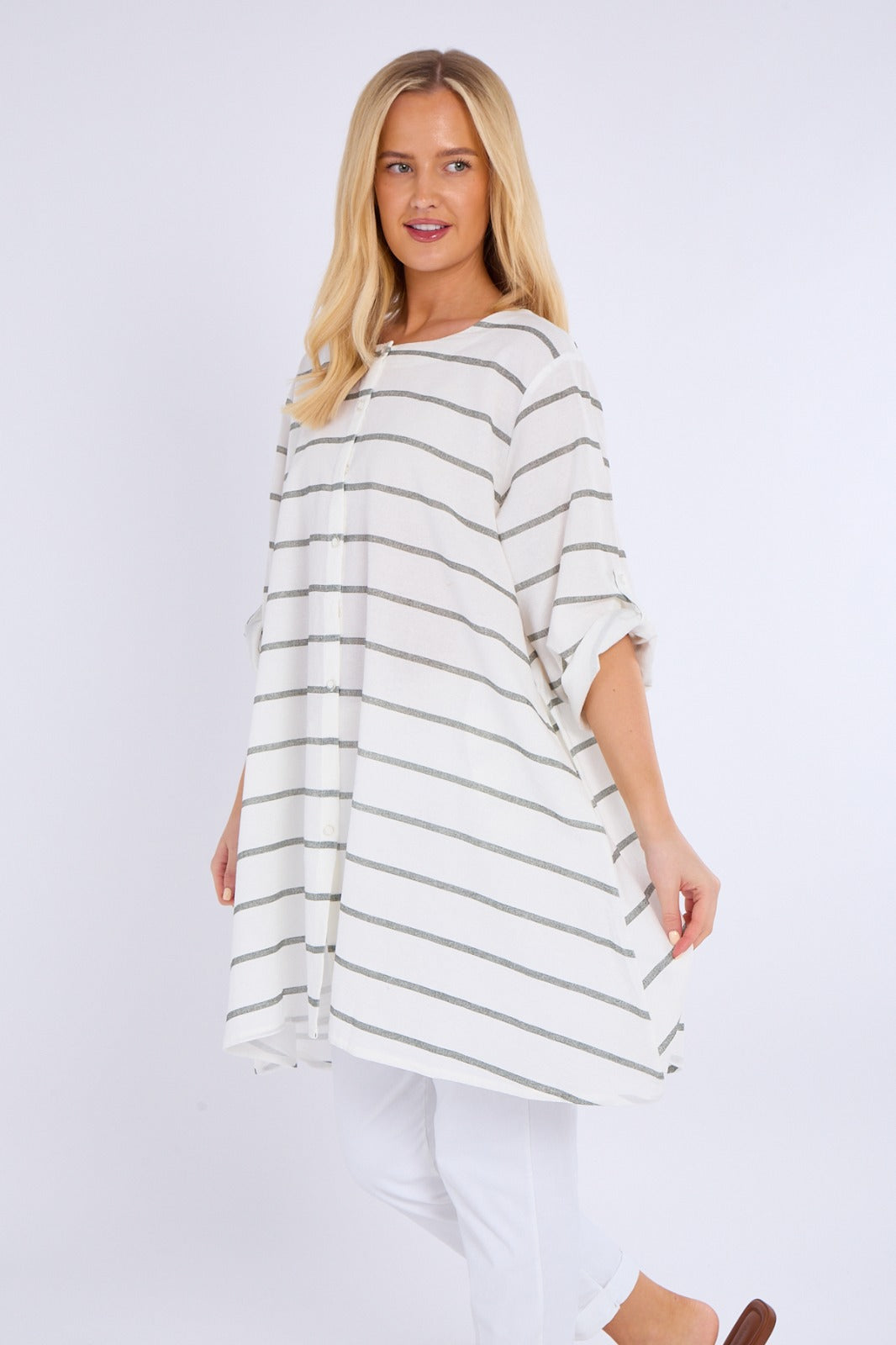 Multi-Stripe Oversized Tunic