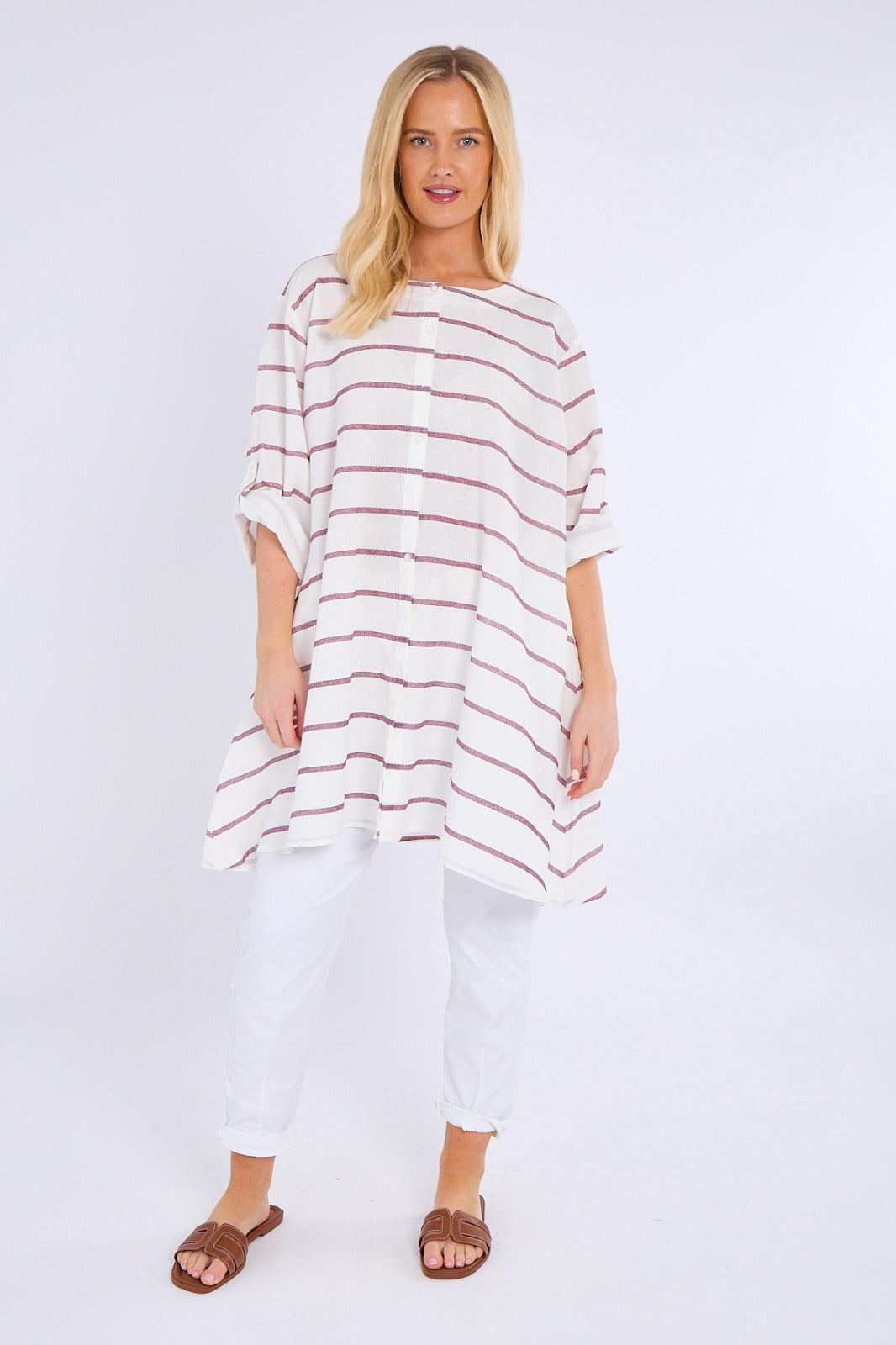 Multi-Stripe Oversized Tunic