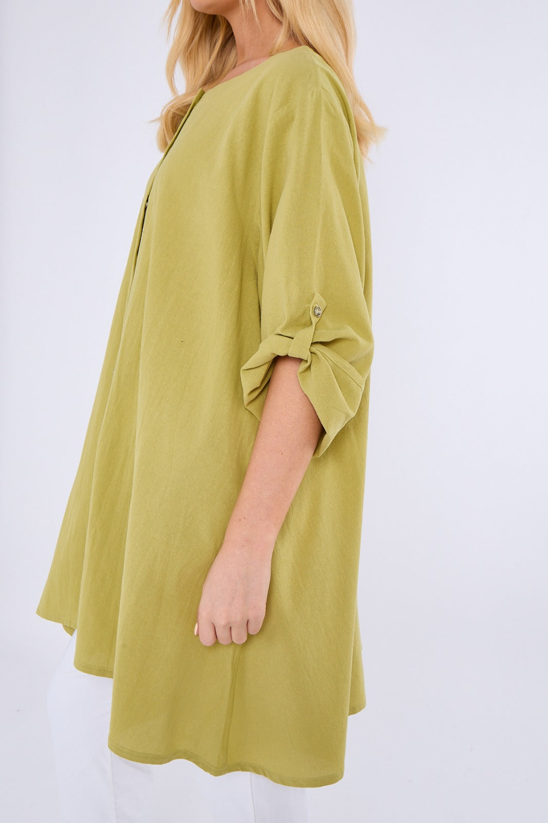 Button-Front Tunic with Pockets
