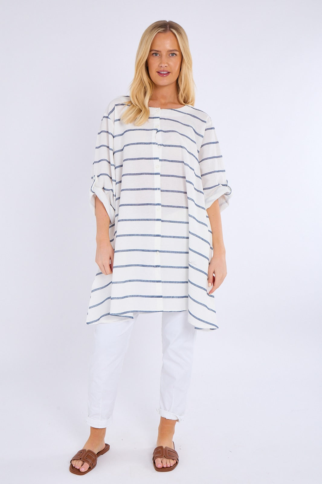 Multi-Stripe Oversized Tunic
