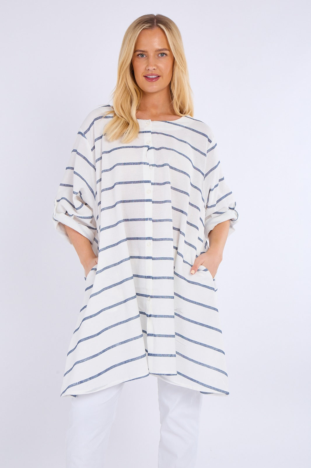 Multi-Stripe Oversized Tunic