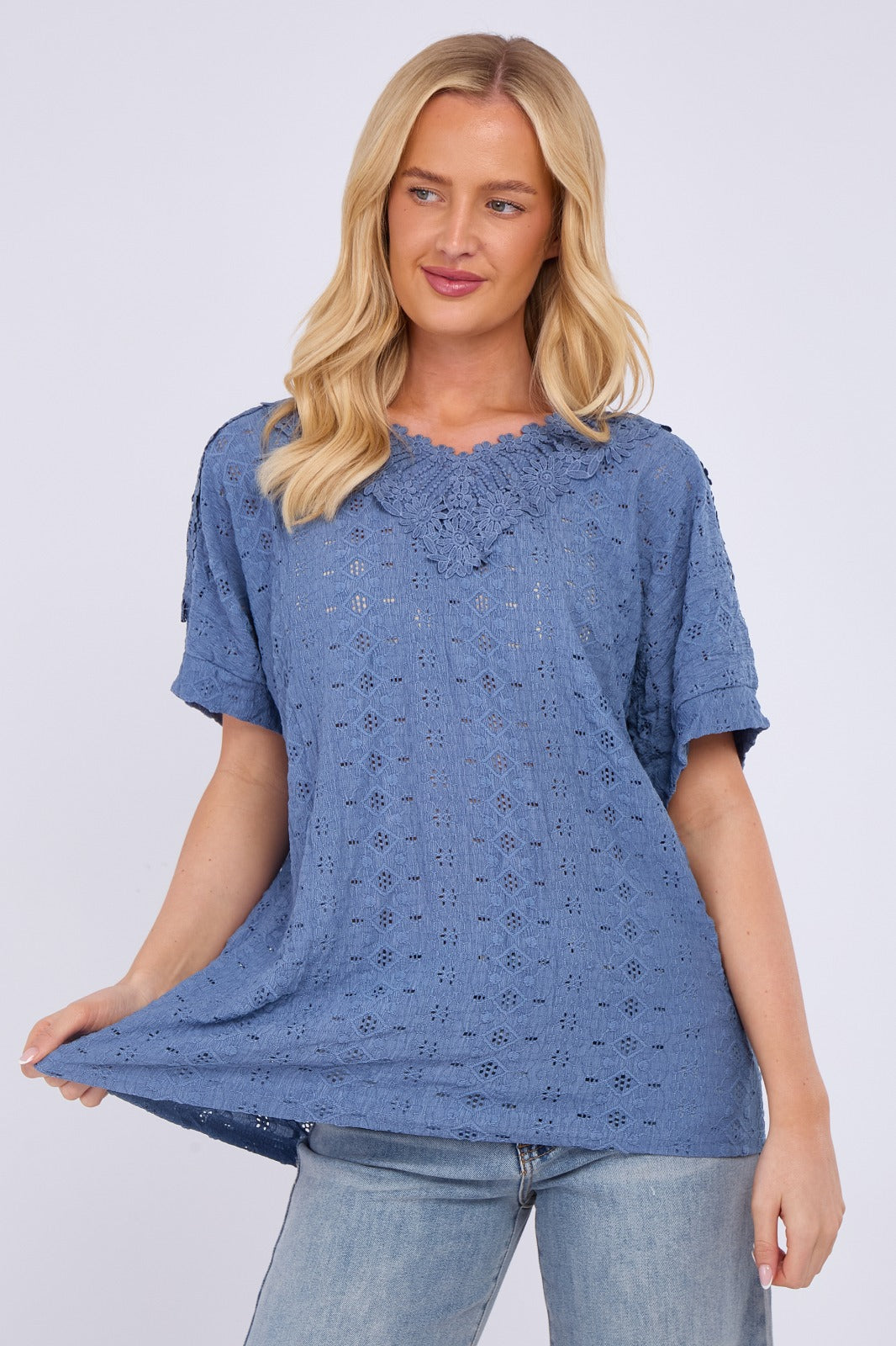 V-Neck Embroidered Top