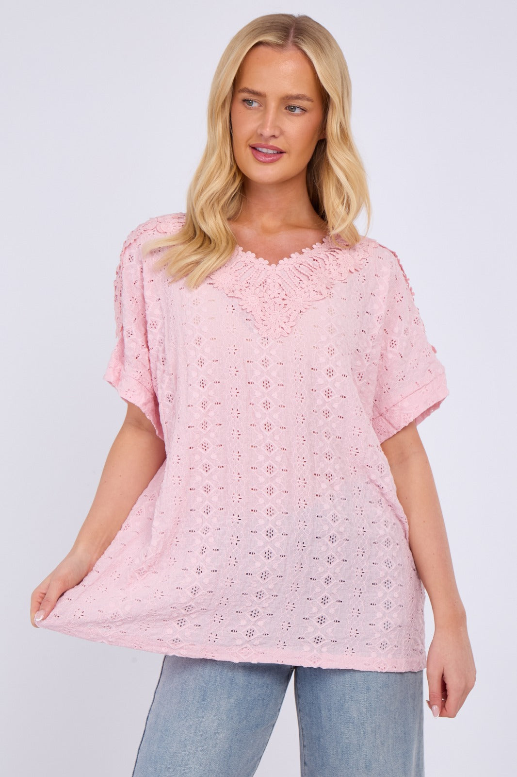 V-Neck Embroidered Top