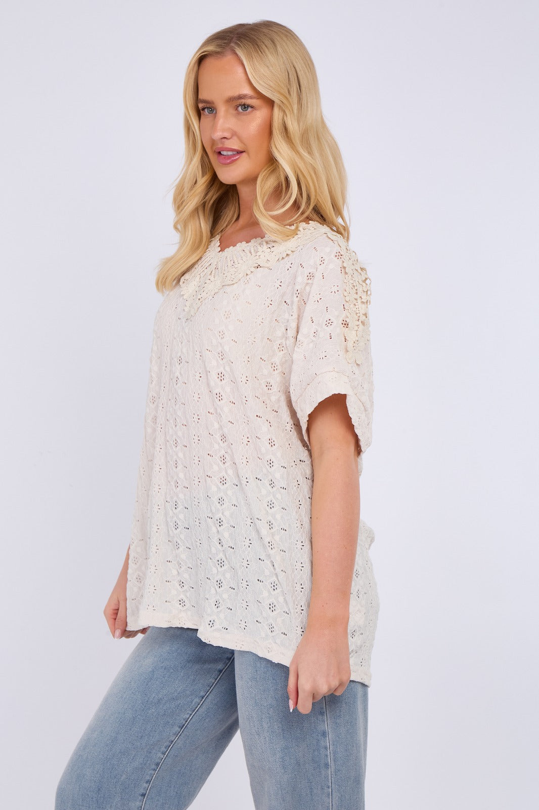 V-Neck Embroidered Top