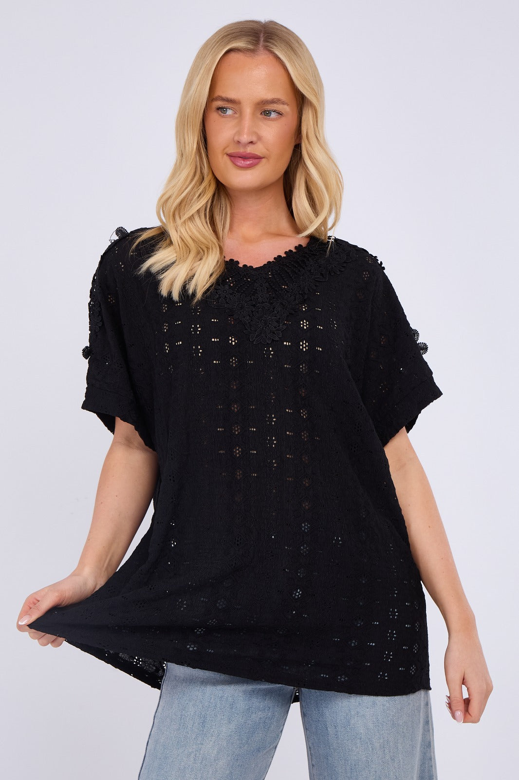 V-Neck Embroidered Top