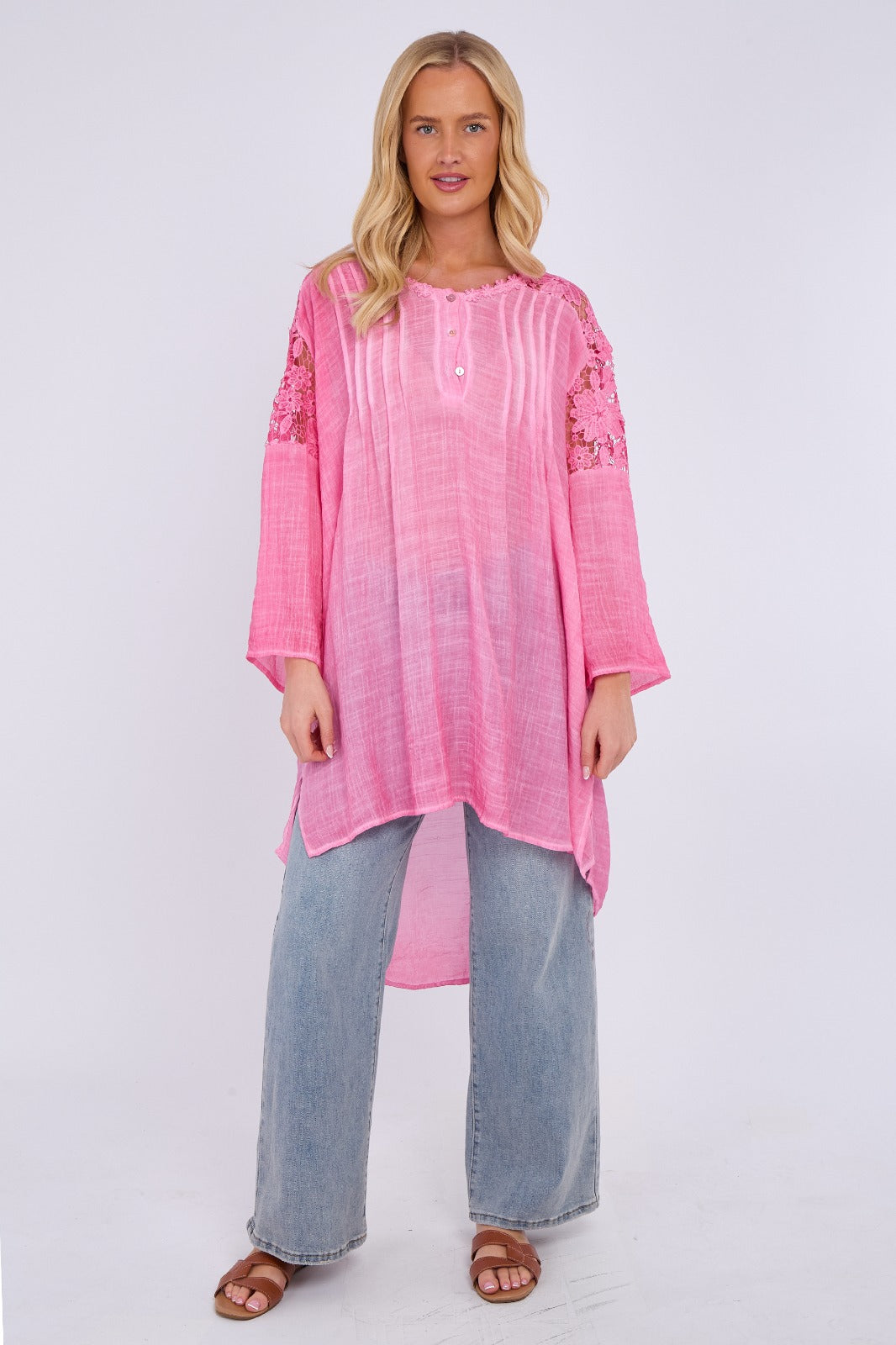 Embroidered Long Floral Tunic