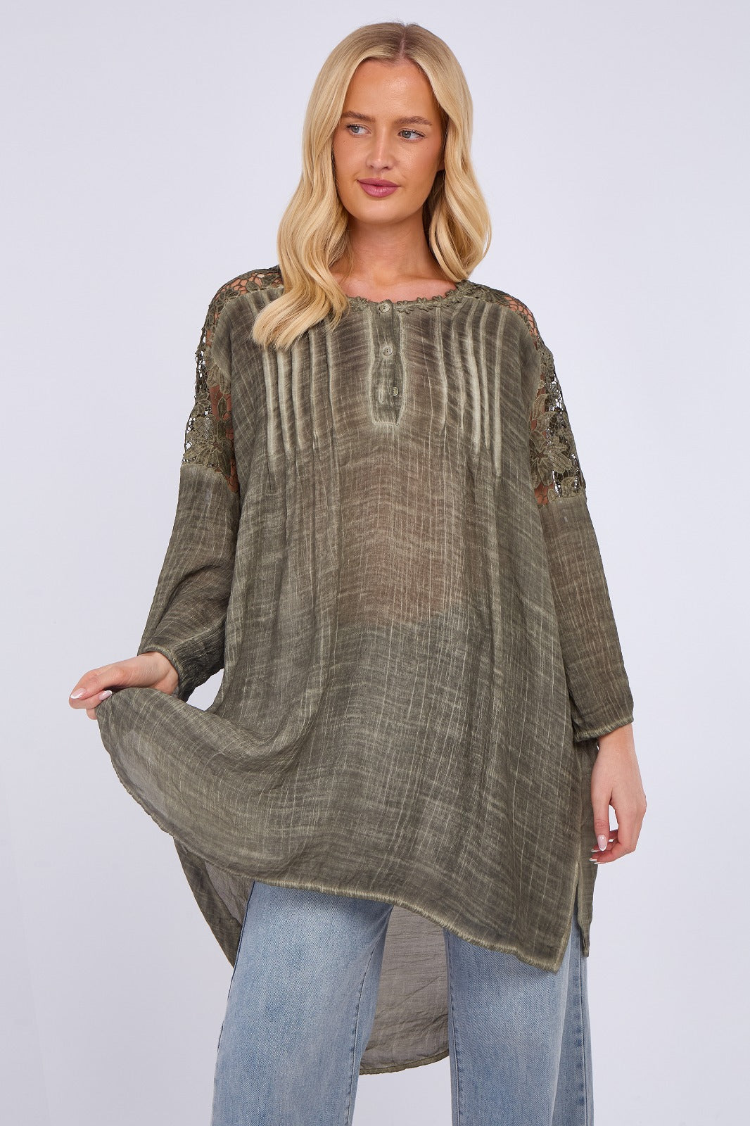 Embroidered Long Floral Tunic