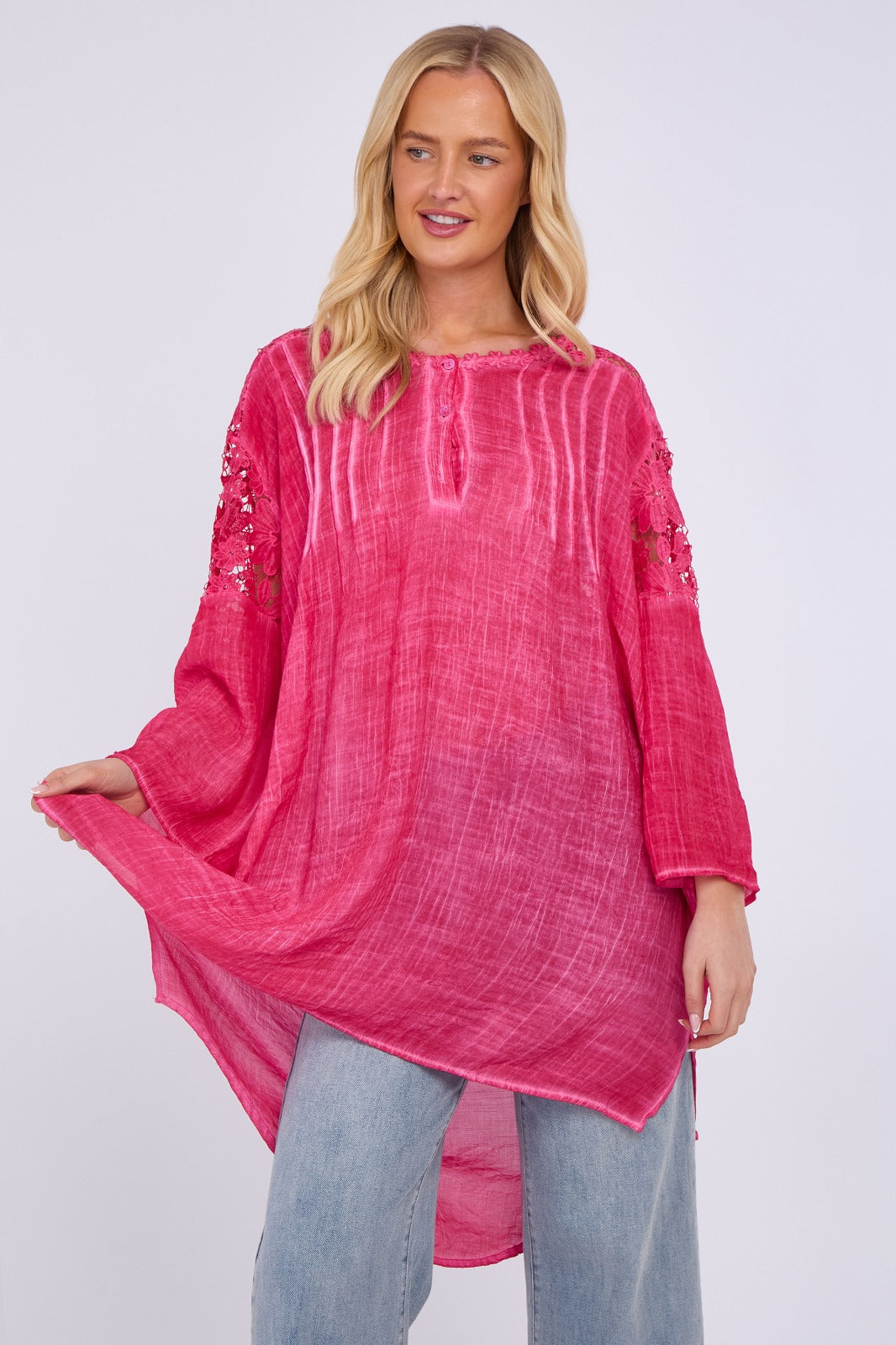 Embroidered Long Floral Tunic