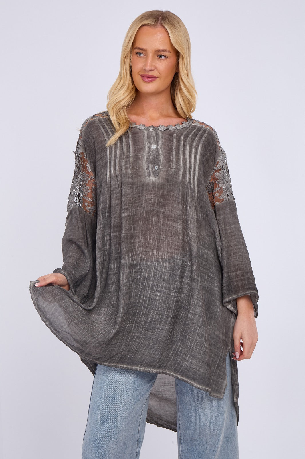 Embroidered Long Floral Tunic