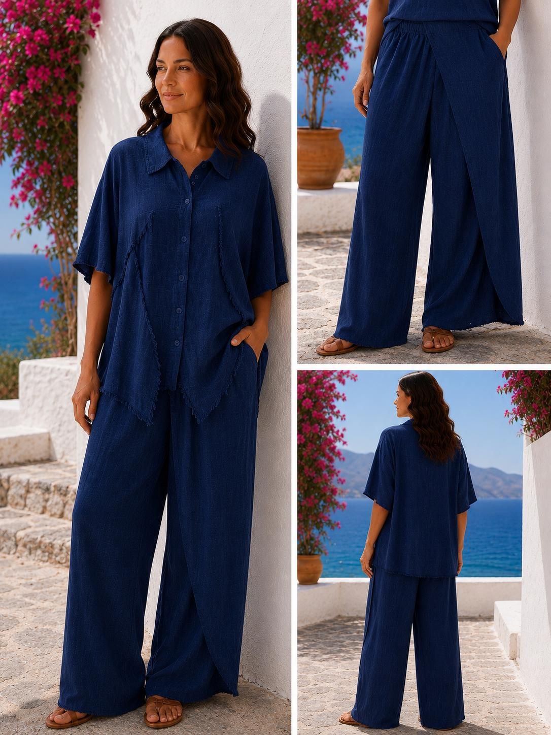Frayed Edge Linen Co-ord Set